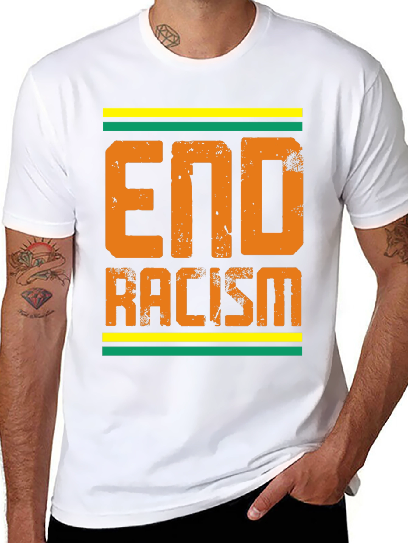 Camiseta End Racism con Diseño Gráfico
