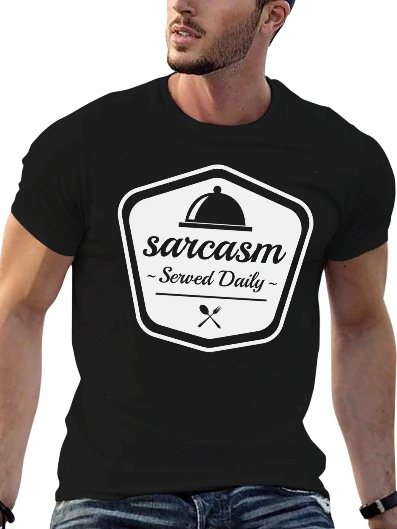 Camiseta Negra Sarcasmo Servido a Diario