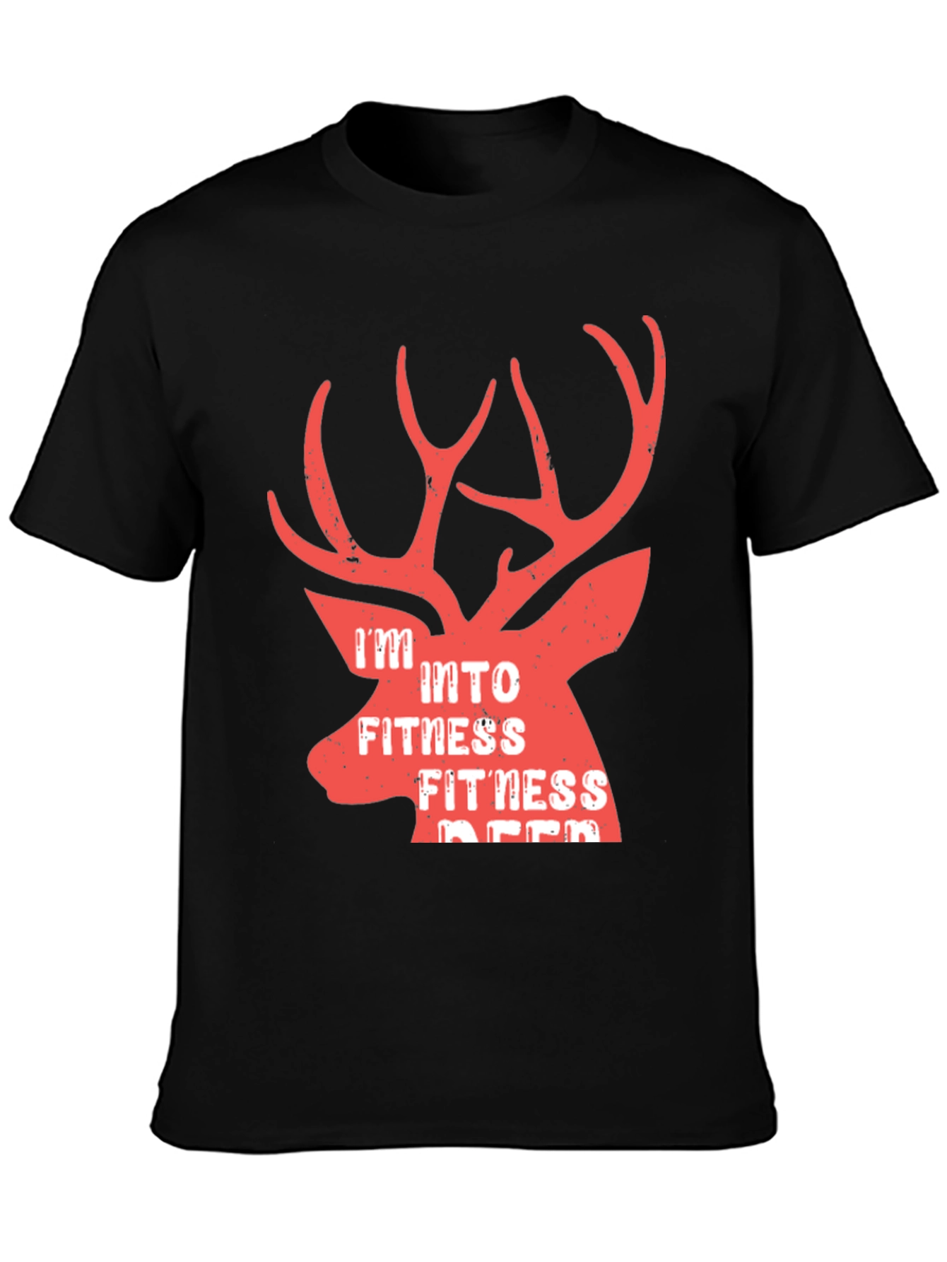 Camiseta Hombre Negra Fitness Deer