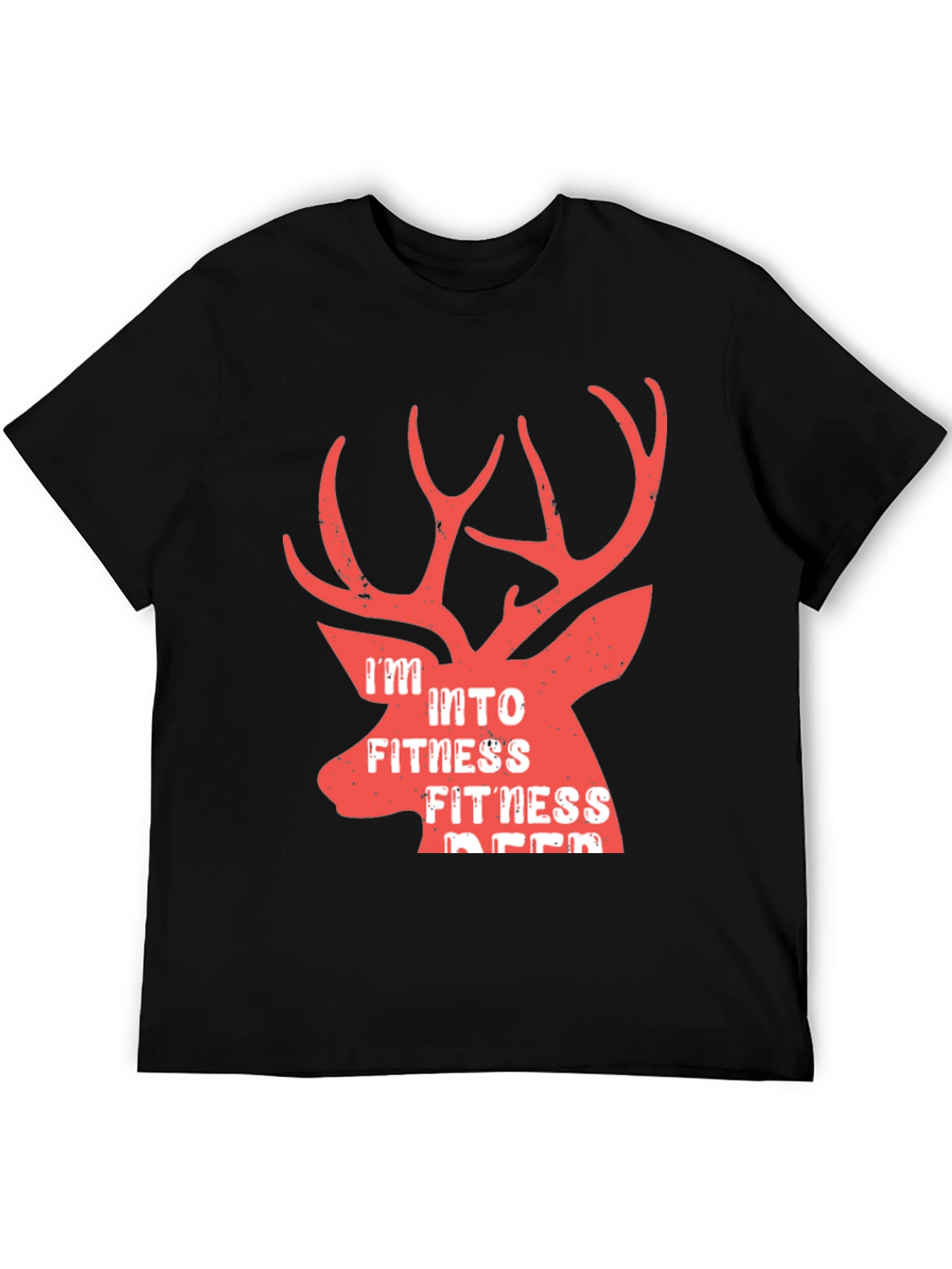 Camiseta Hombre Negra Fitness Deer