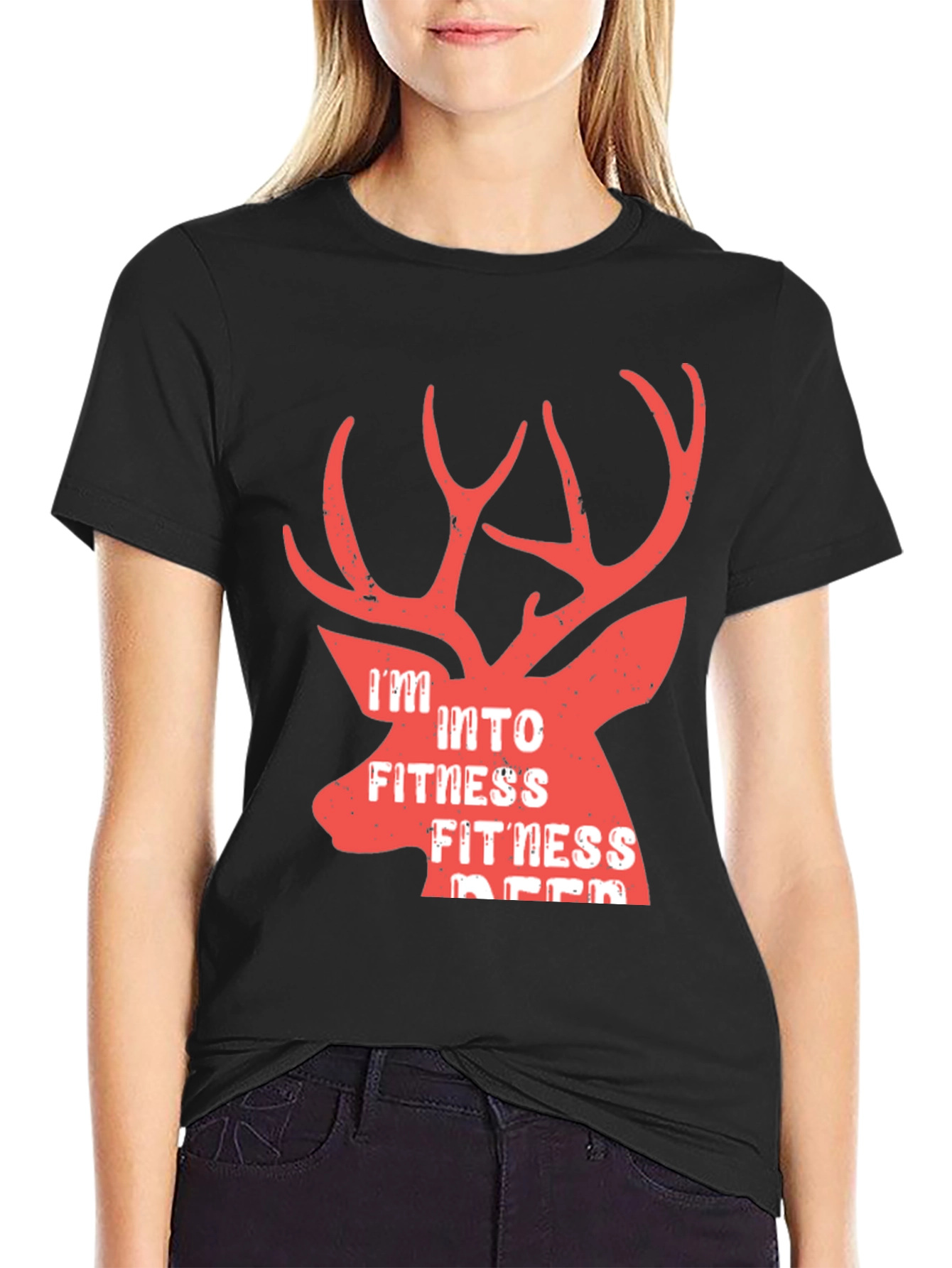 Camiseta Hombre Negra Fitness Deer
