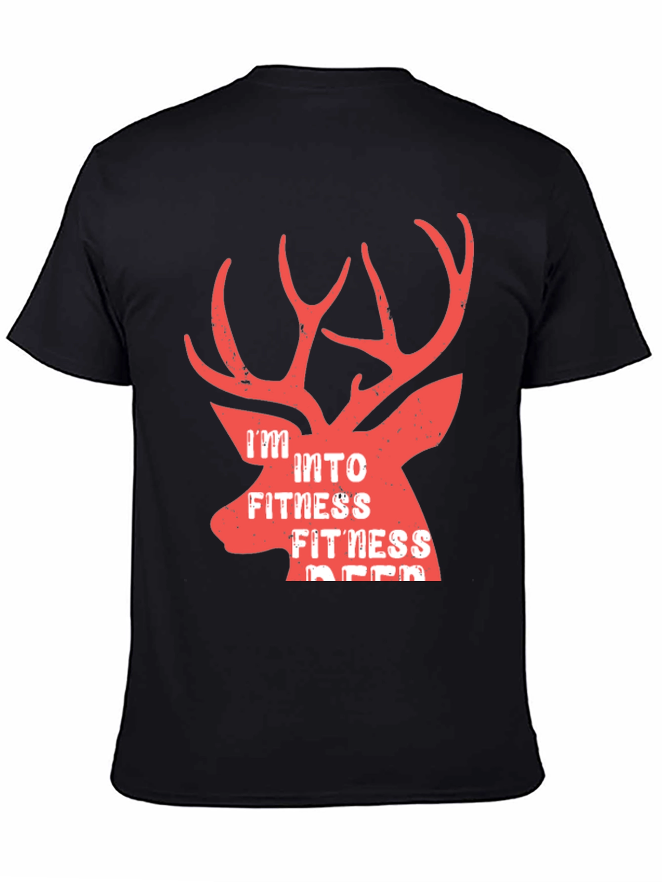 Camiseta Hombre Negra Fitness Deer