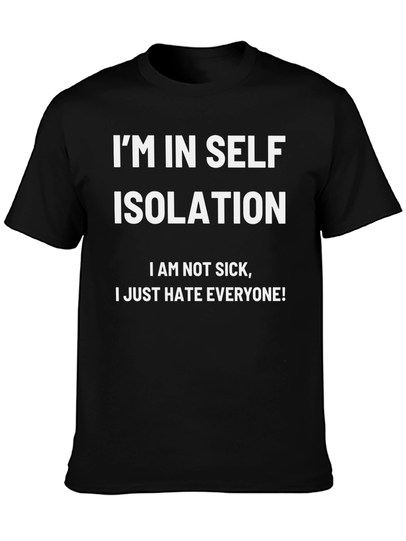 Camiseta Negra: Aislamiento Social con Humor
