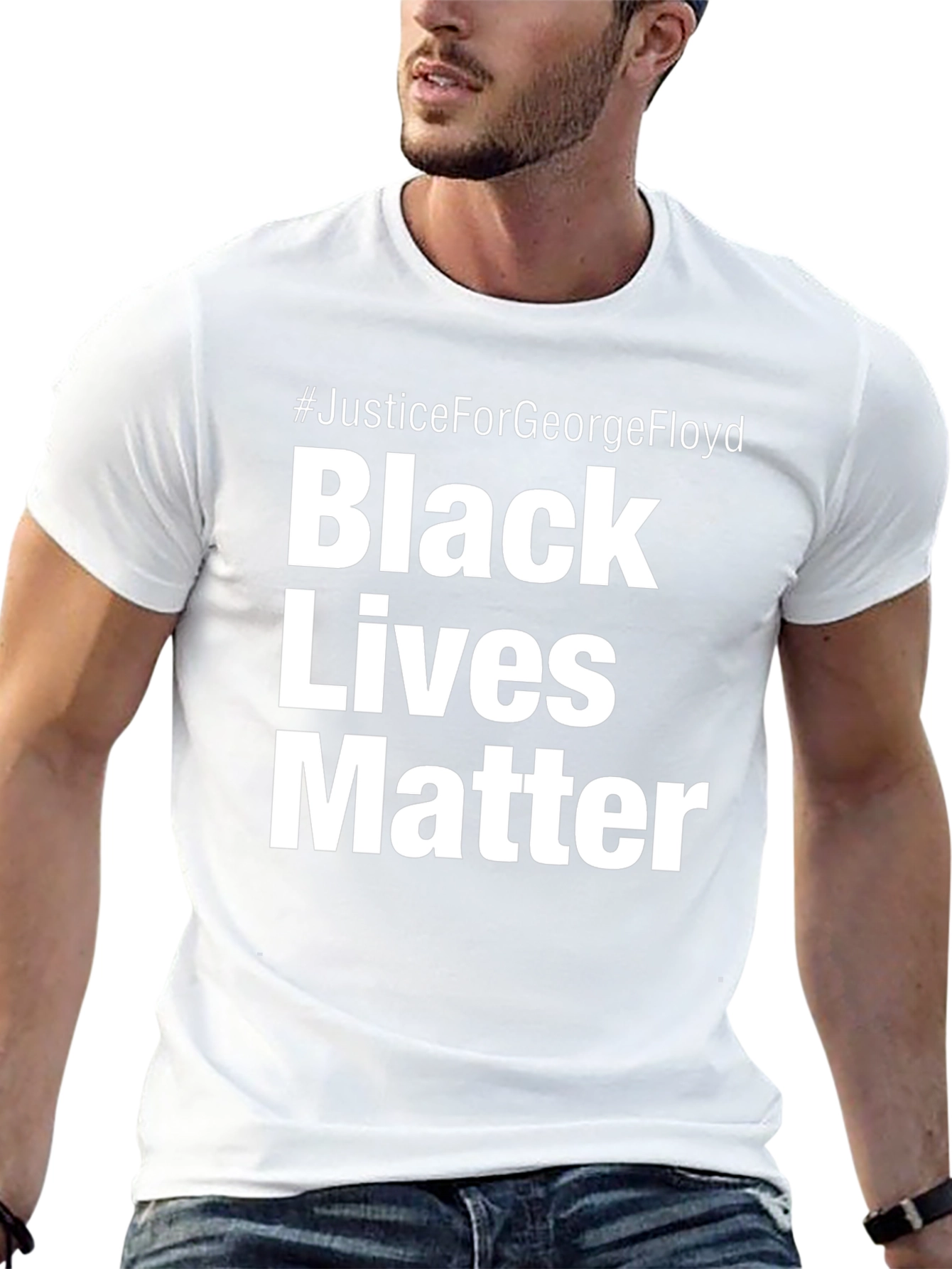 Camiseta Negra #JusticeForGeorgeFloyd Black Lives Matter