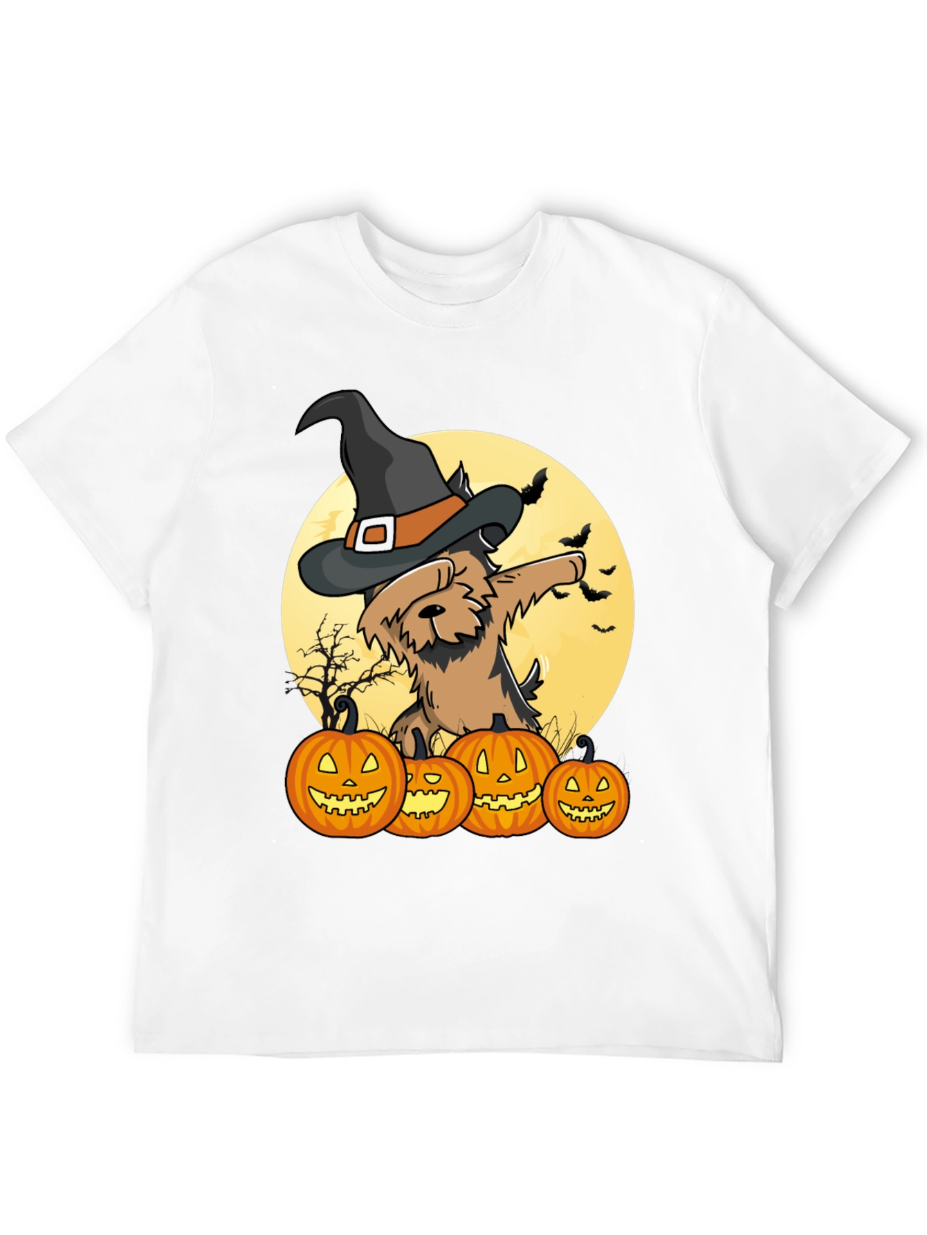 Camiseta Halloween Perro Bruja Calabazas