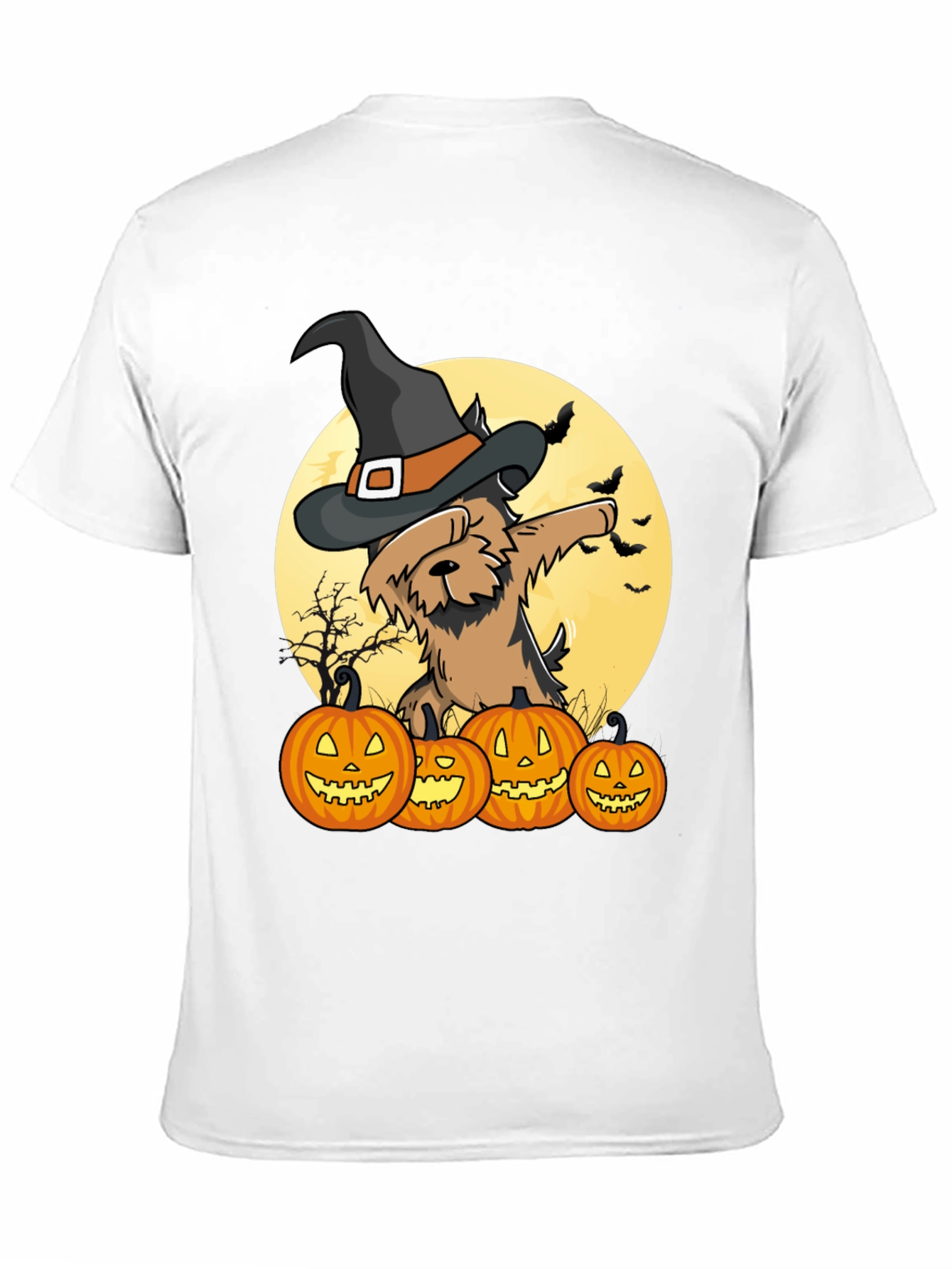 Camiseta Halloween Perro Bruja Calabazas