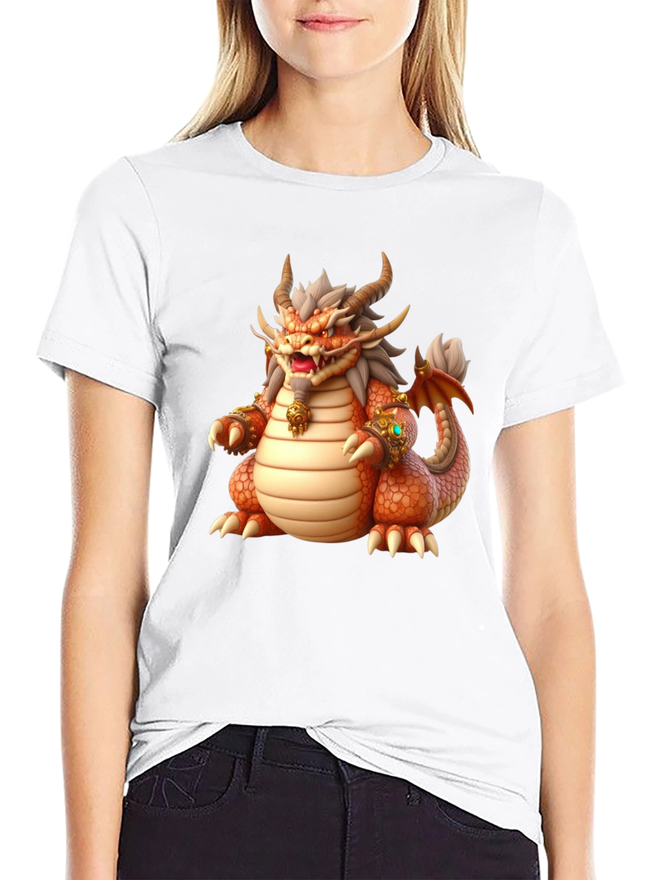 Camiseta Dragón Naranja para Hombre