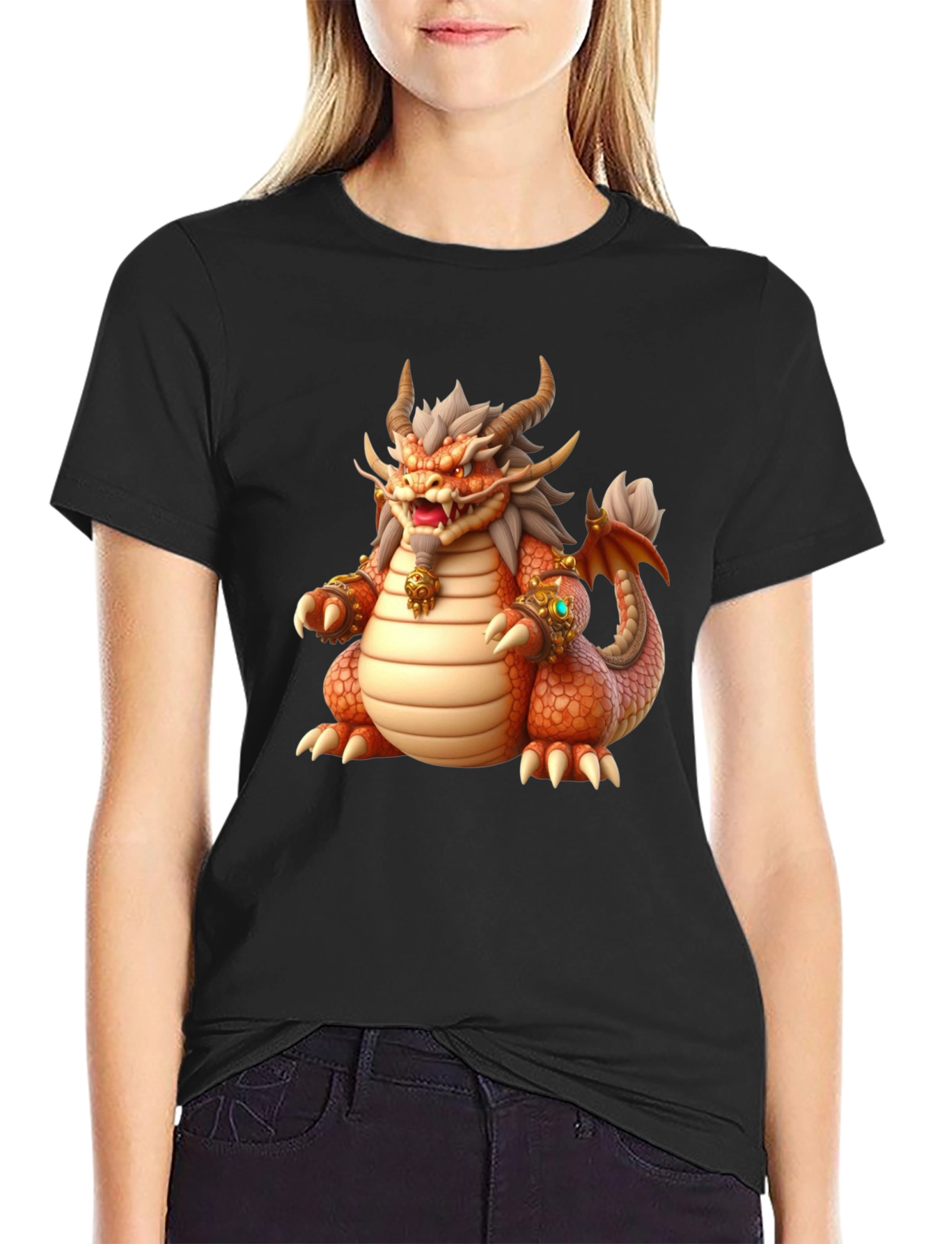 Camiseta Dragón Naranja para Hombre