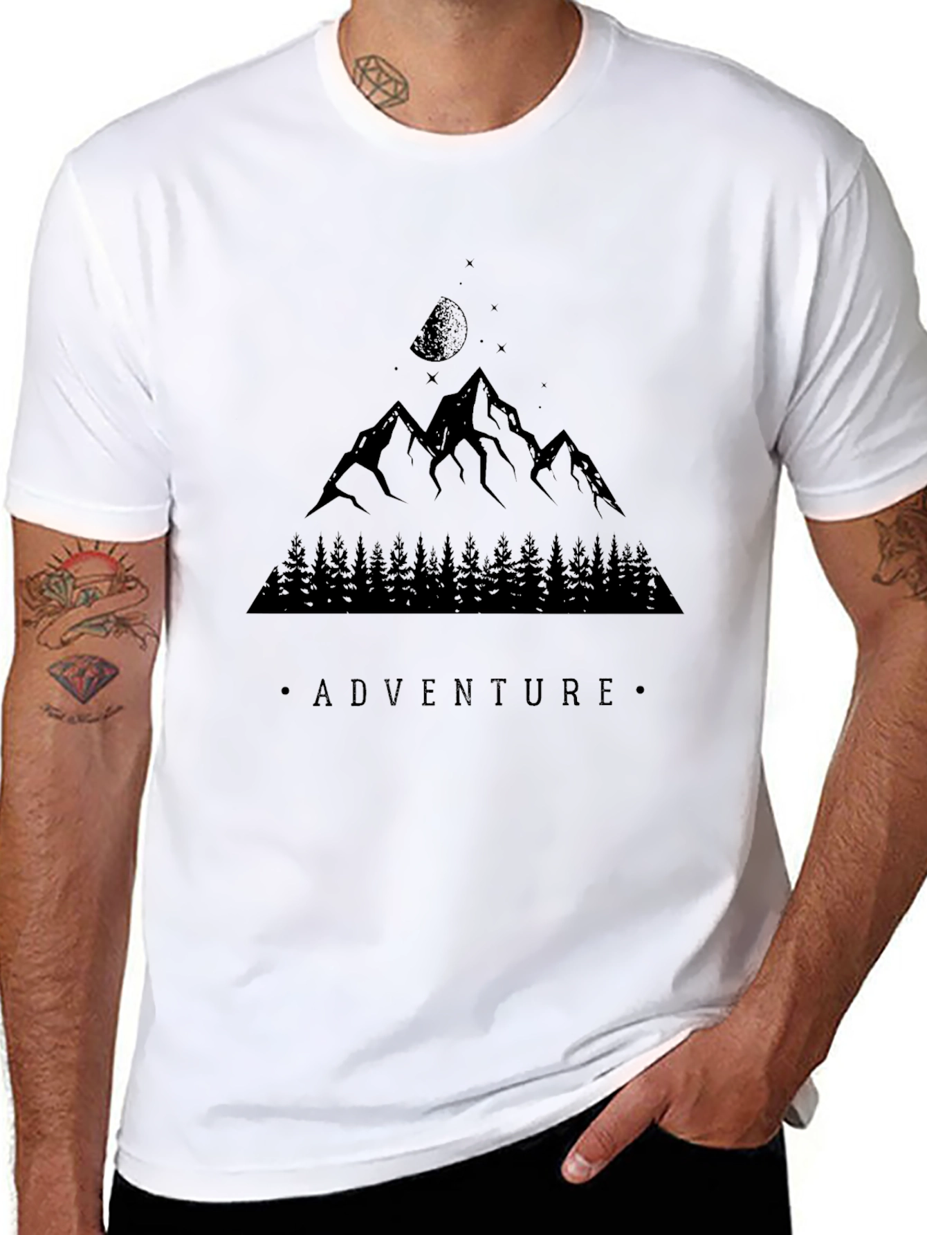 Camiseta Negra Aventura Montaña