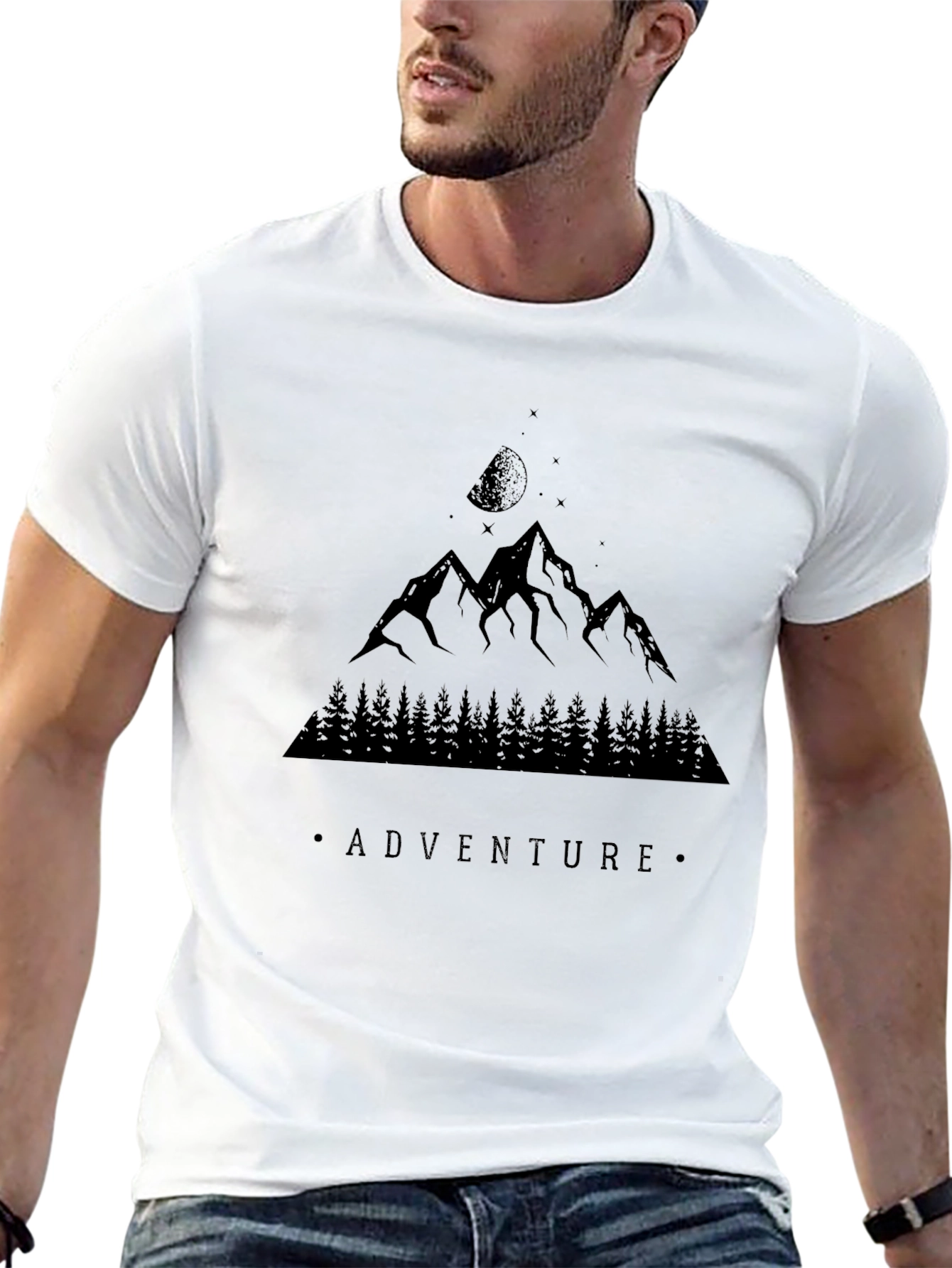 Camiseta Negra Aventura Montaña