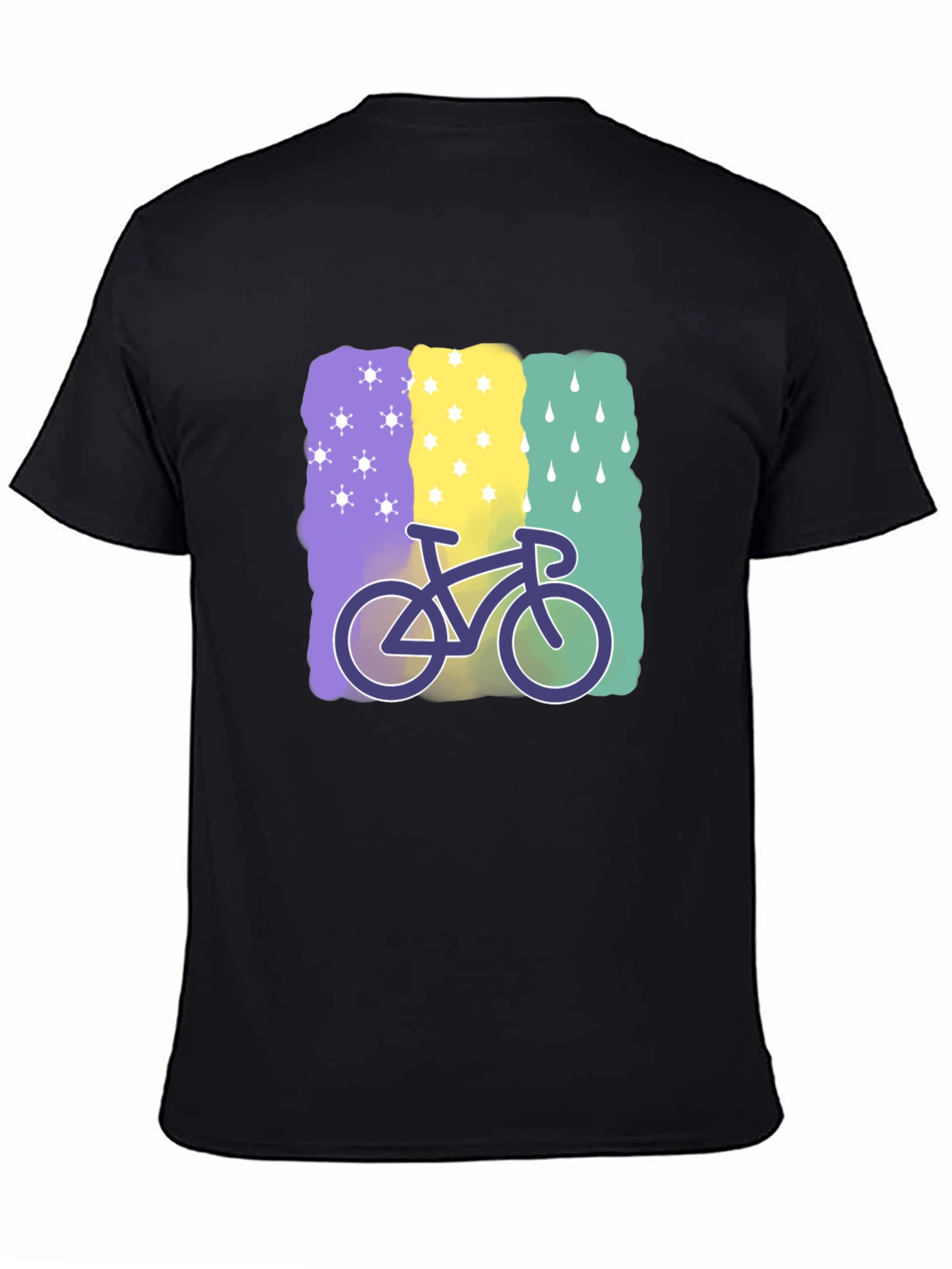 Camiseta Negra con Diseño de Bicicleta Climática