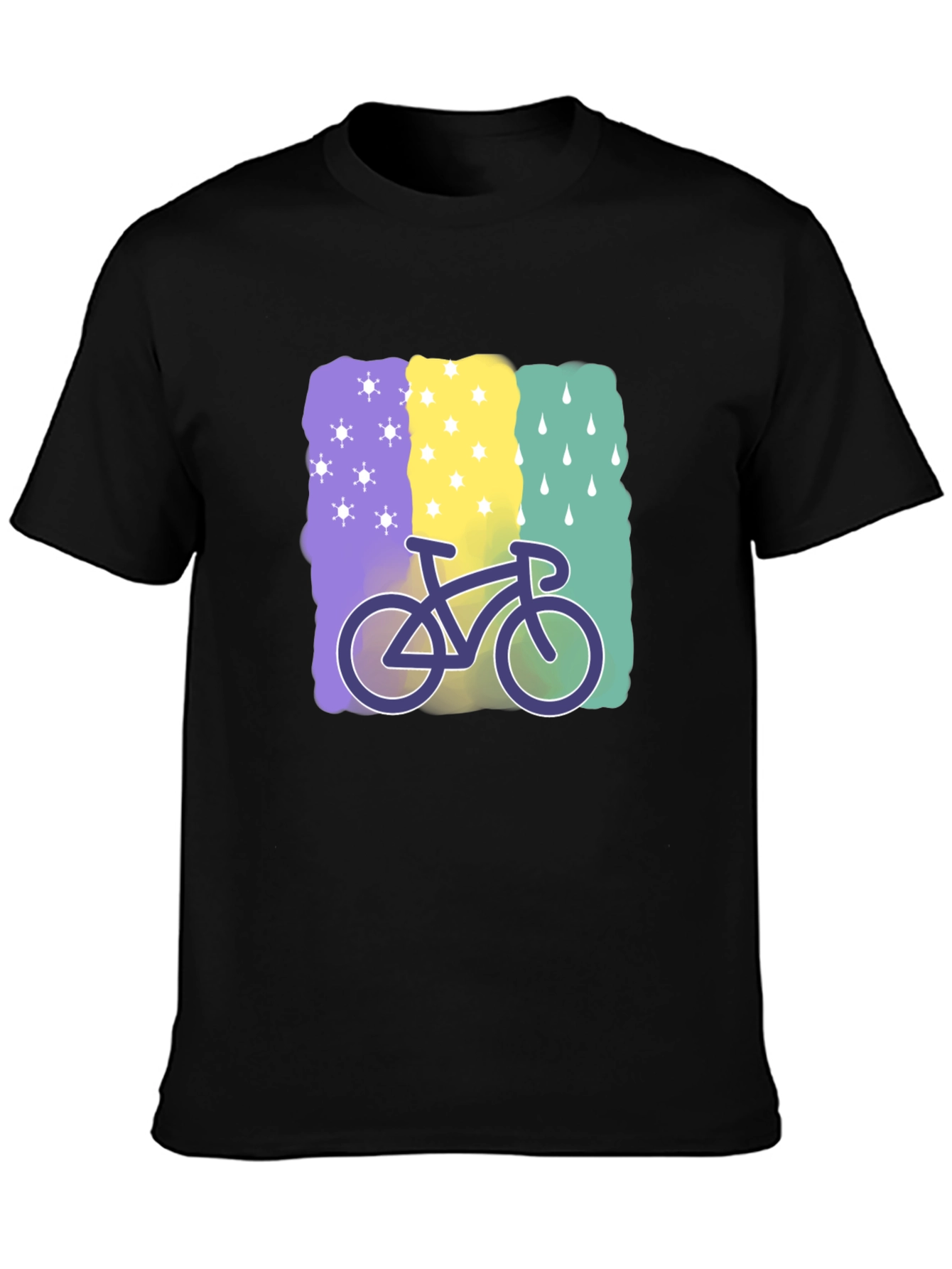 Camiseta Negra con Diseño de Bicicleta Climática