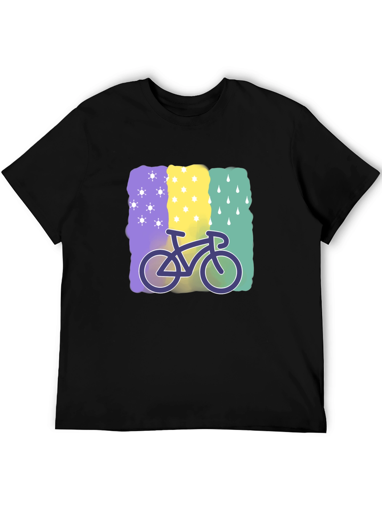 Camiseta Negra con Diseño de Bicicleta Climática