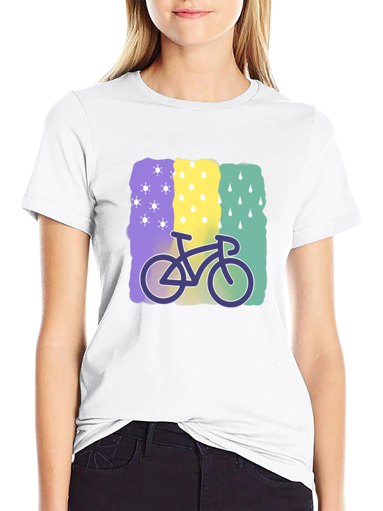 Camiseta Negra con Diseño de Bicicleta Climática