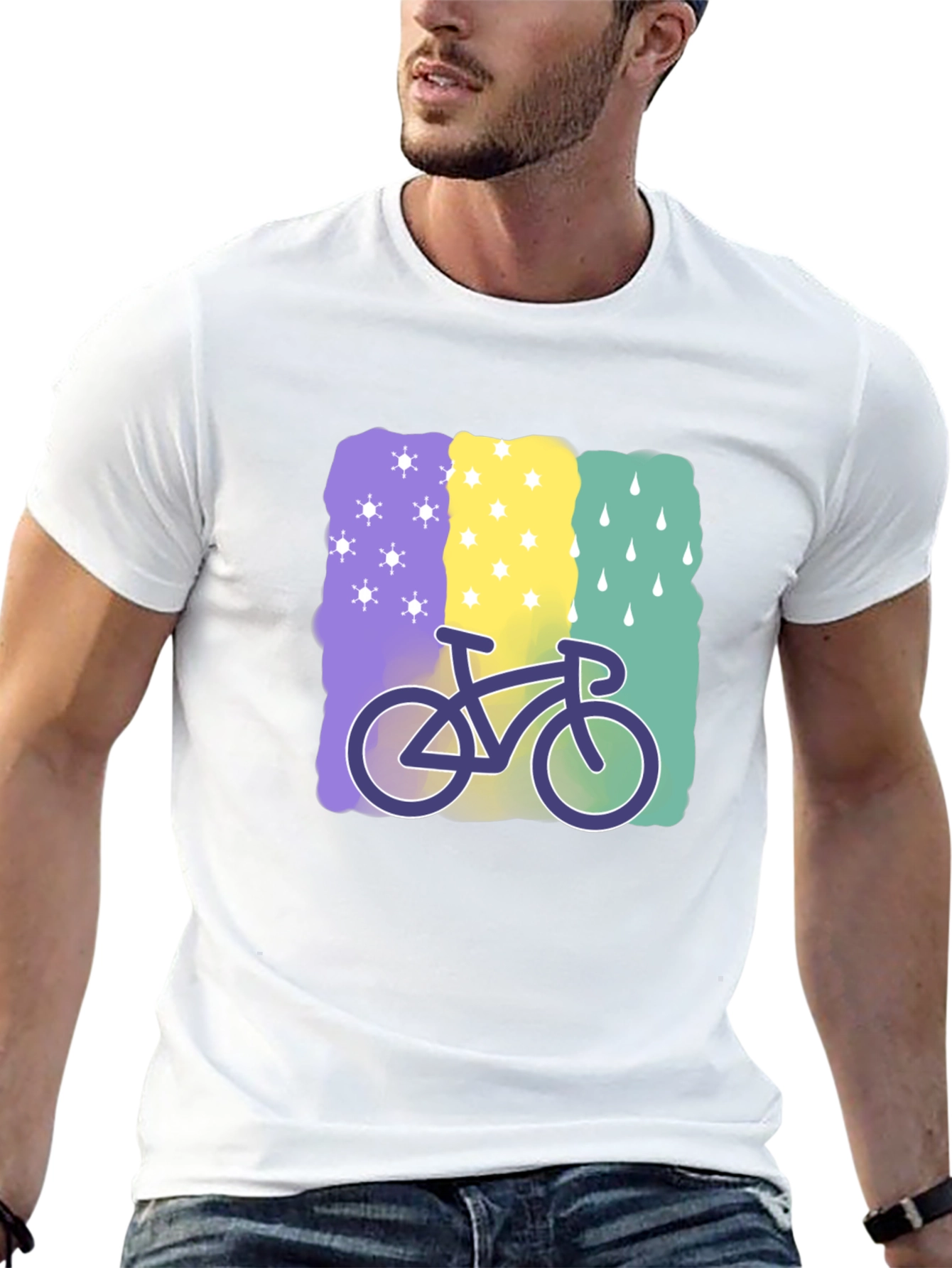 Camiseta Negra con Diseño de Bicicleta Climática