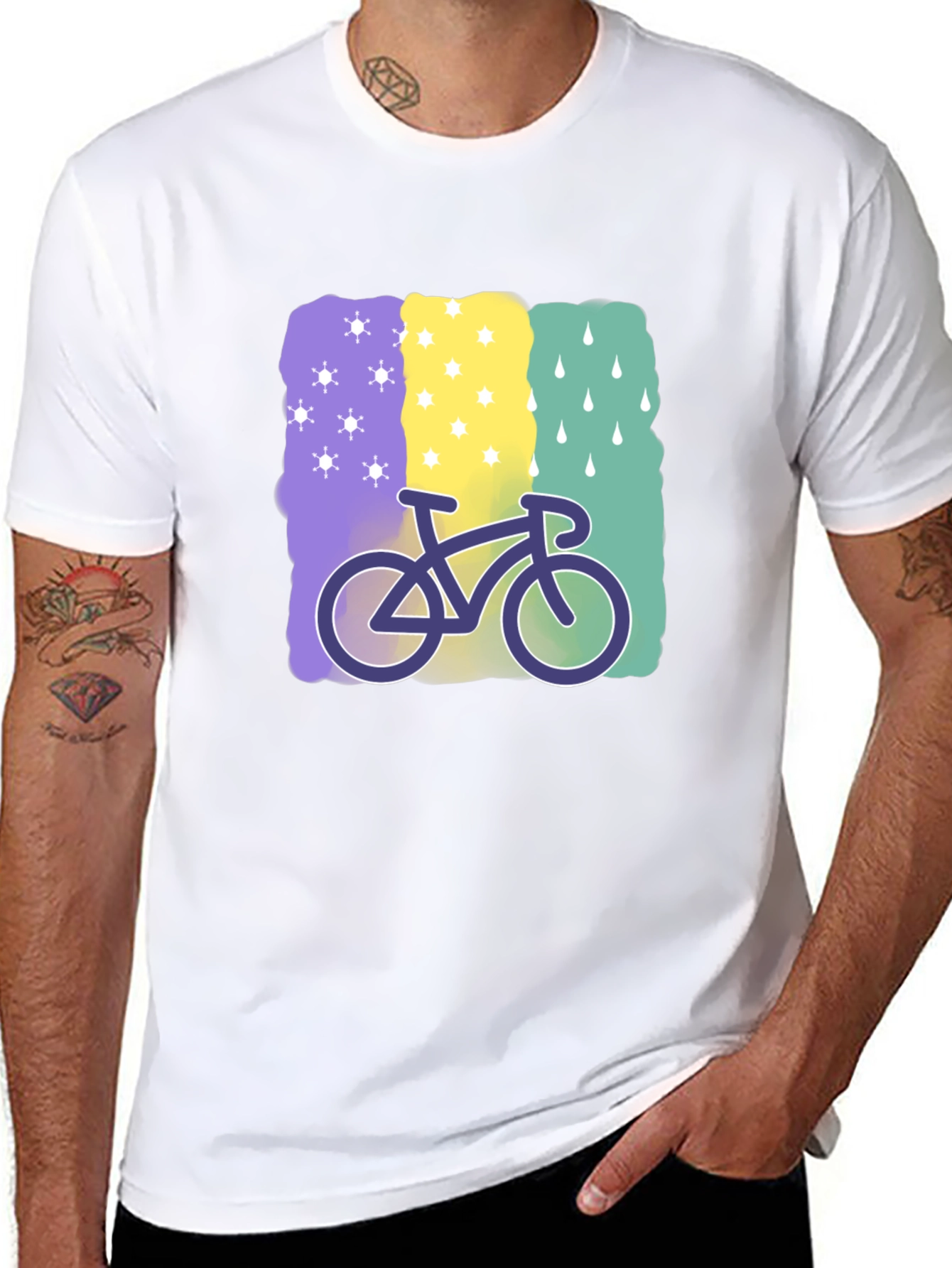 Camiseta Negra con Diseño de Bicicleta Climática