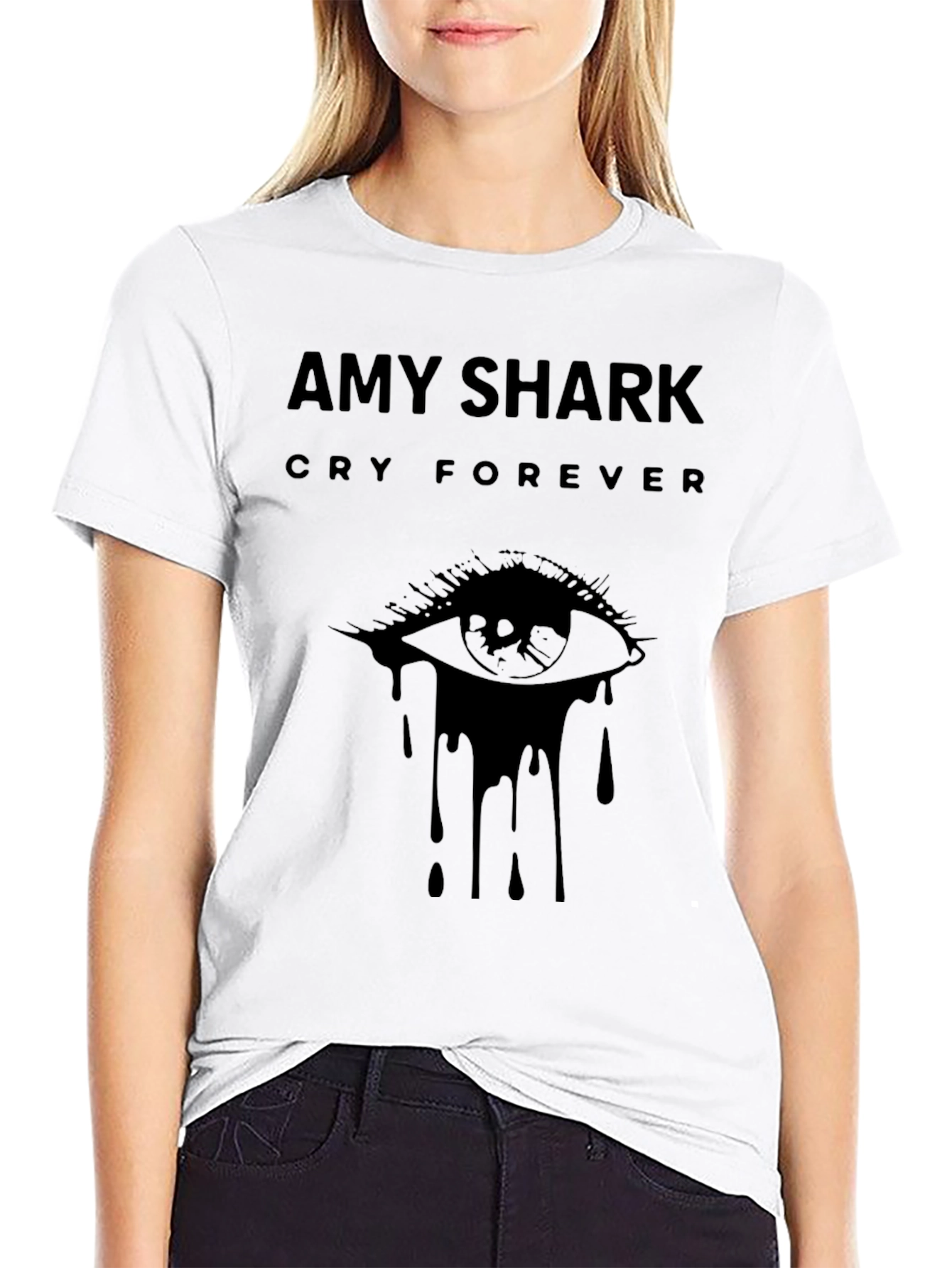 Camiseta Negra Amy Shark Cry Forever Unisex
