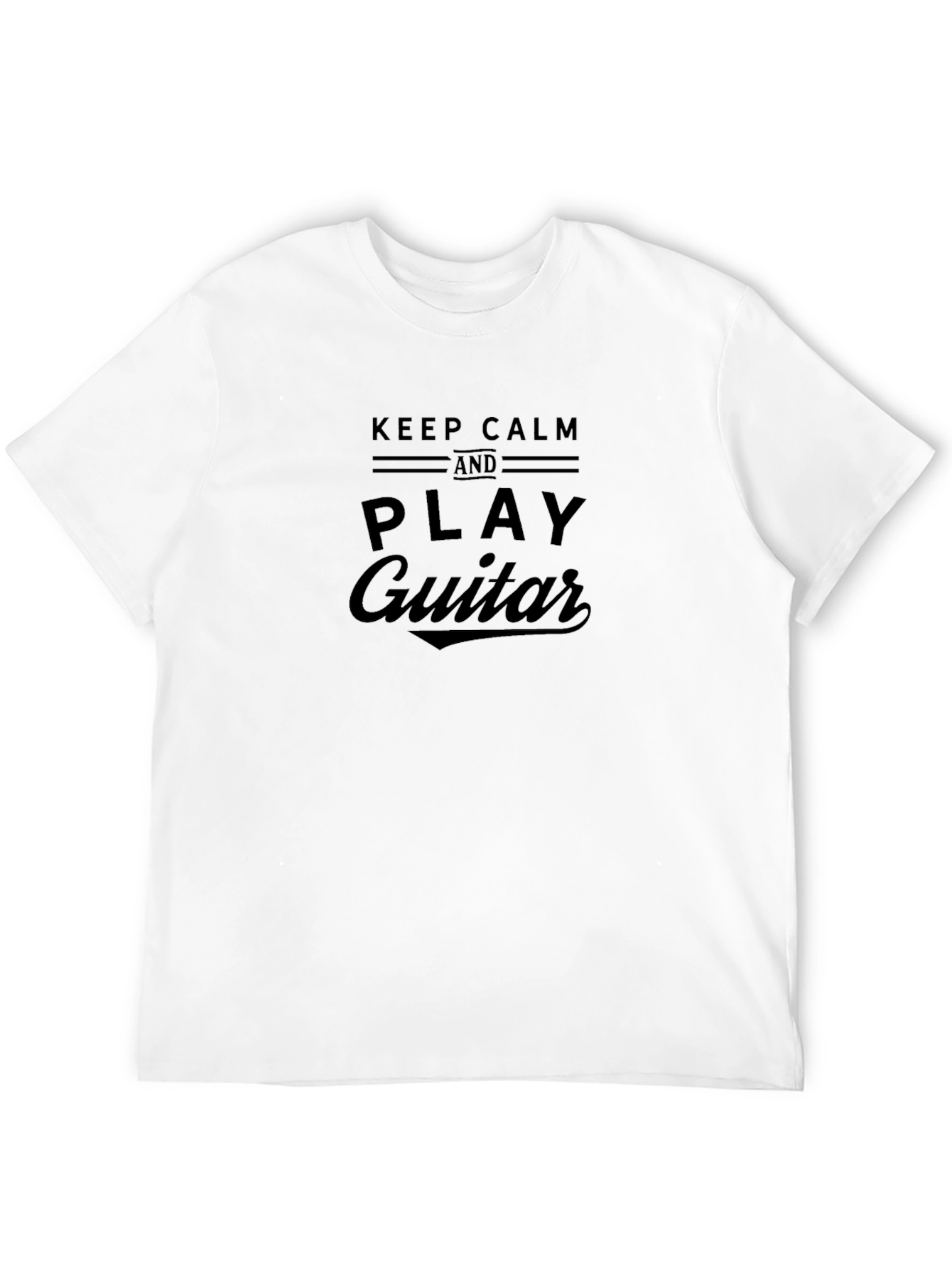 Camiseta Negra Hombre Keep Calm and Play Guitar