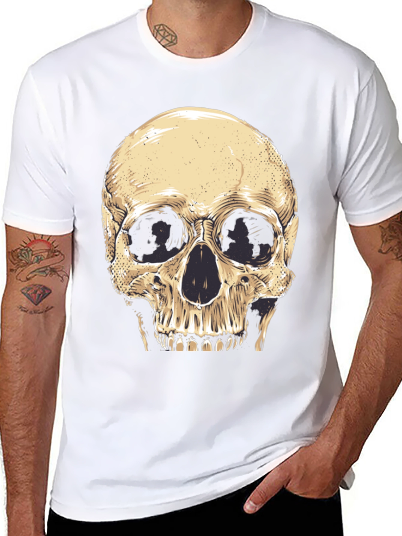 Camiseta Negra con Diseño de Calavera