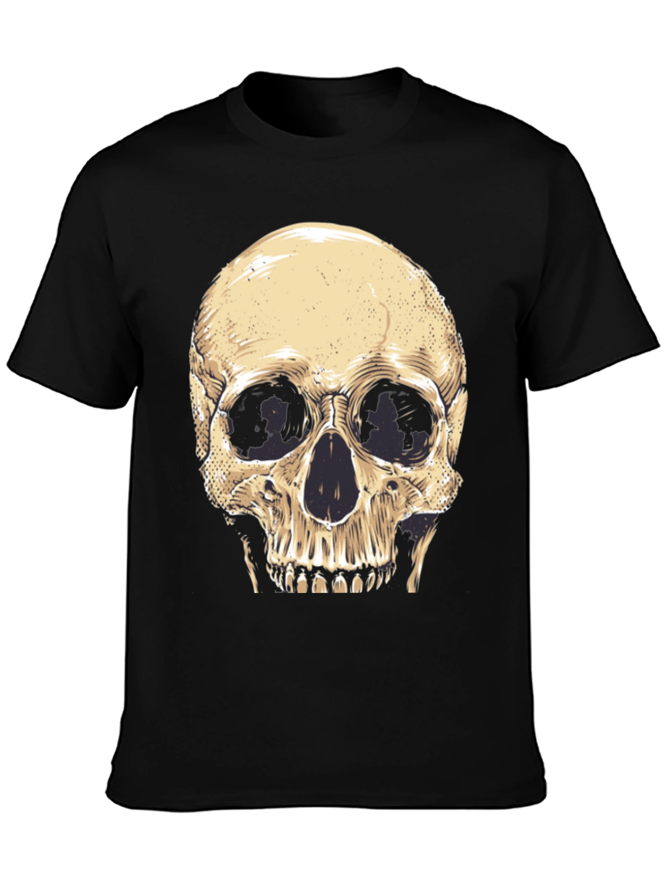 Camiseta Negra con Diseño de Calavera