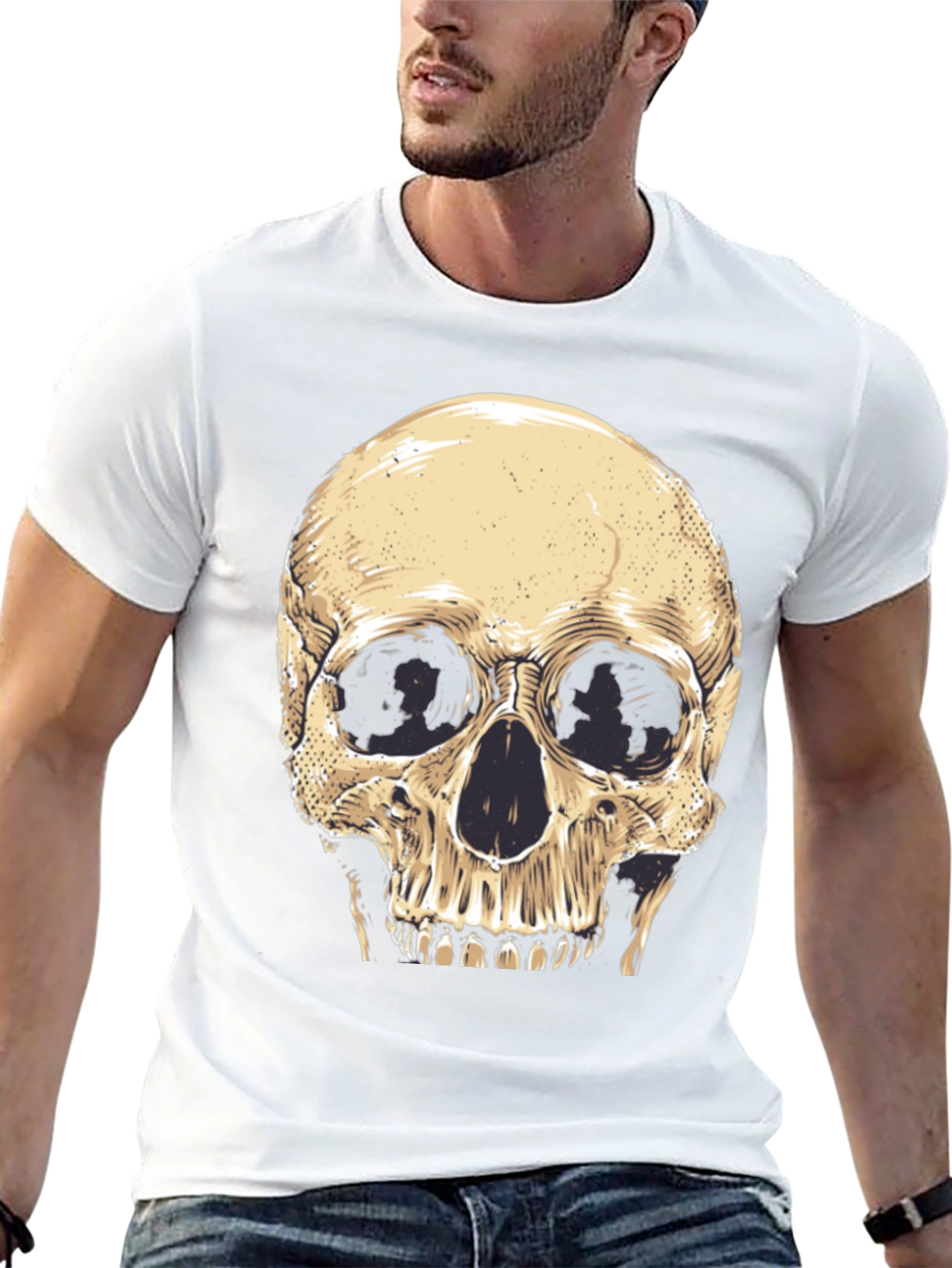 Camiseta Negra con Diseño de Calavera
