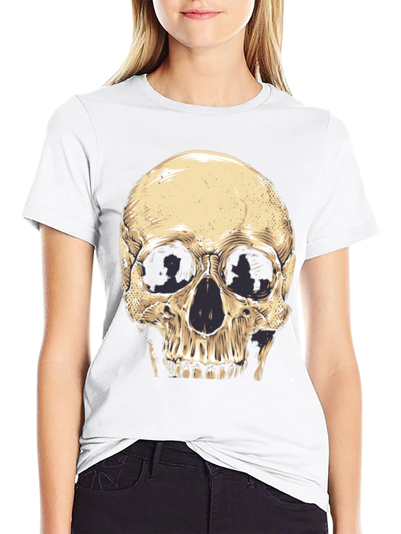 Camiseta Negra con Diseño de Calavera