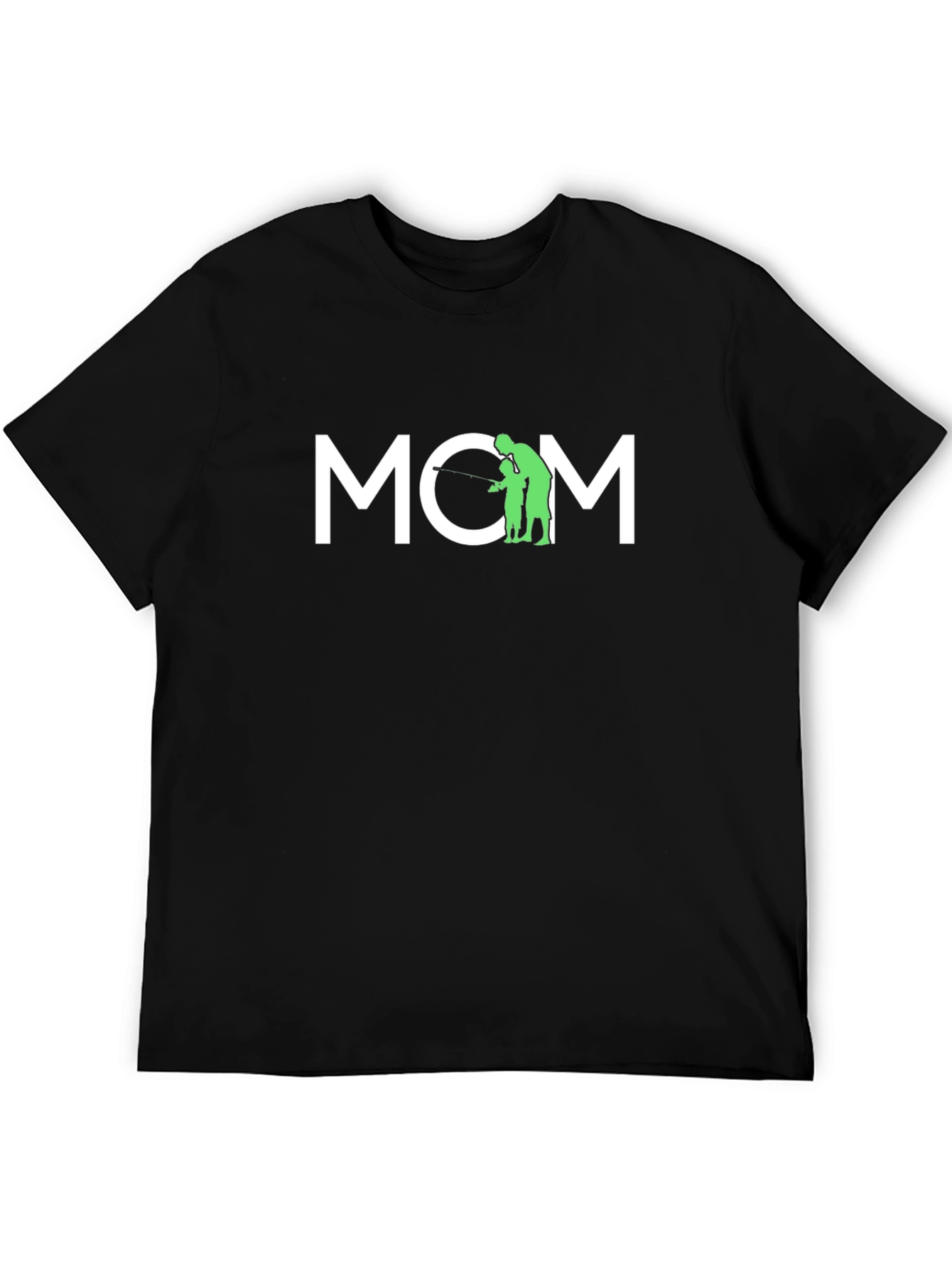 Camiseta Negra MOM - Regalo para Mamá Pescadora