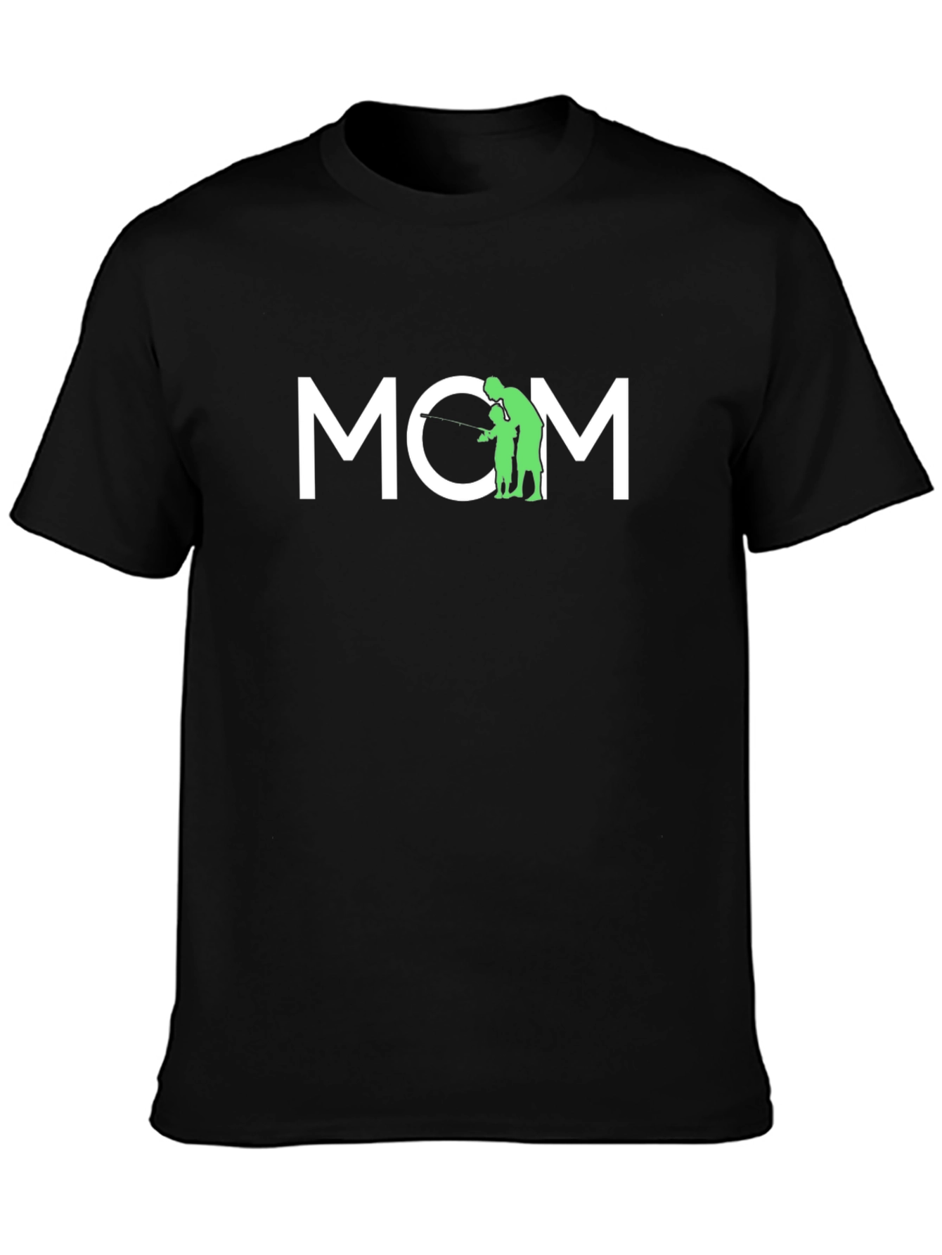 Camiseta Negra MOM - Regalo para Mamá Pescadora