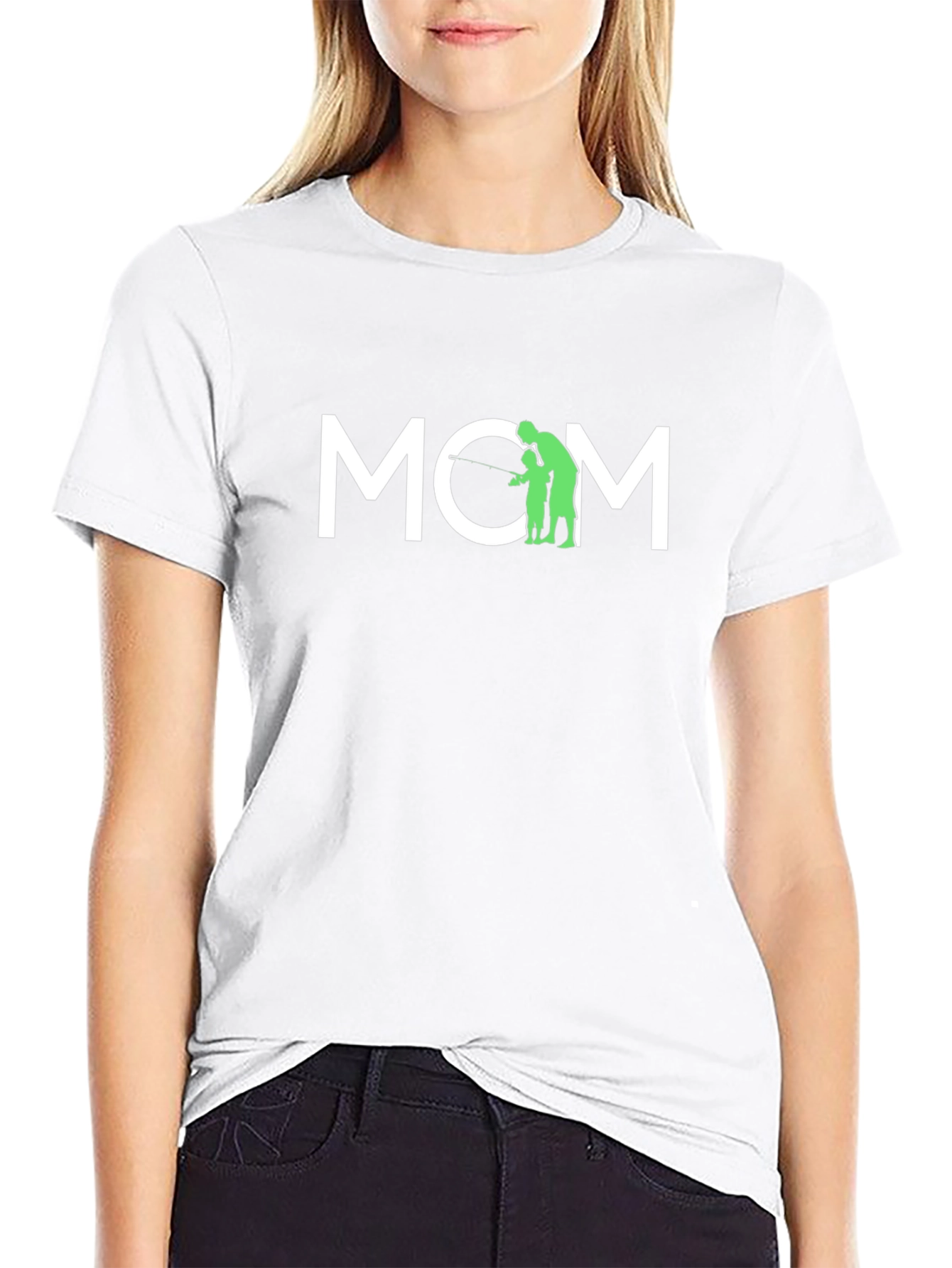 Camiseta Negra MOM - Regalo para Mamá Pescadora