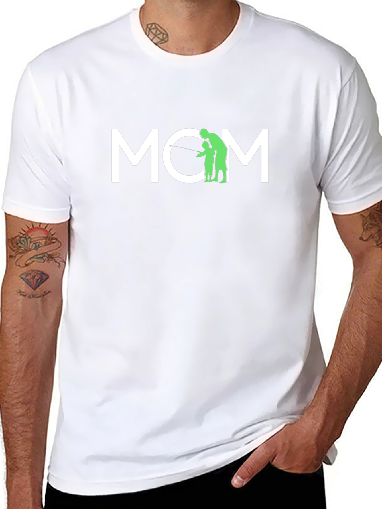 Camiseta Negra MOM - Regalo para Mamá Pescadora
