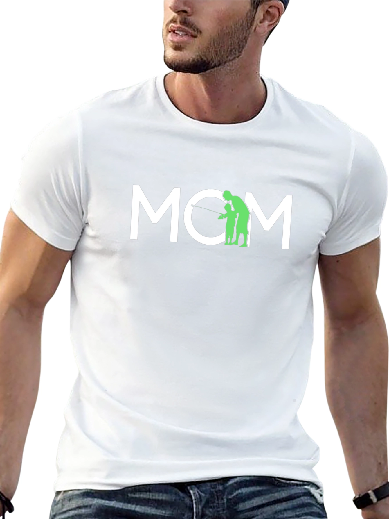 Camiseta Negra MOM - Regalo para Mamá Pescadora