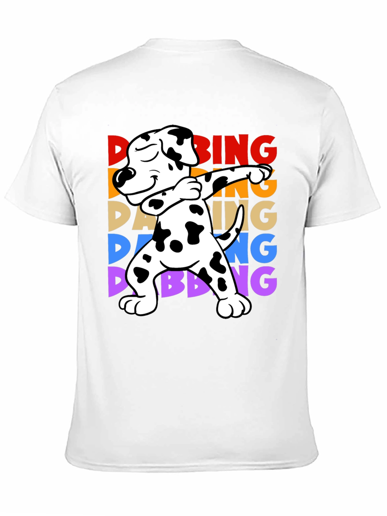 Camiseta Negra con Diseño de Perro Dálmata Dab