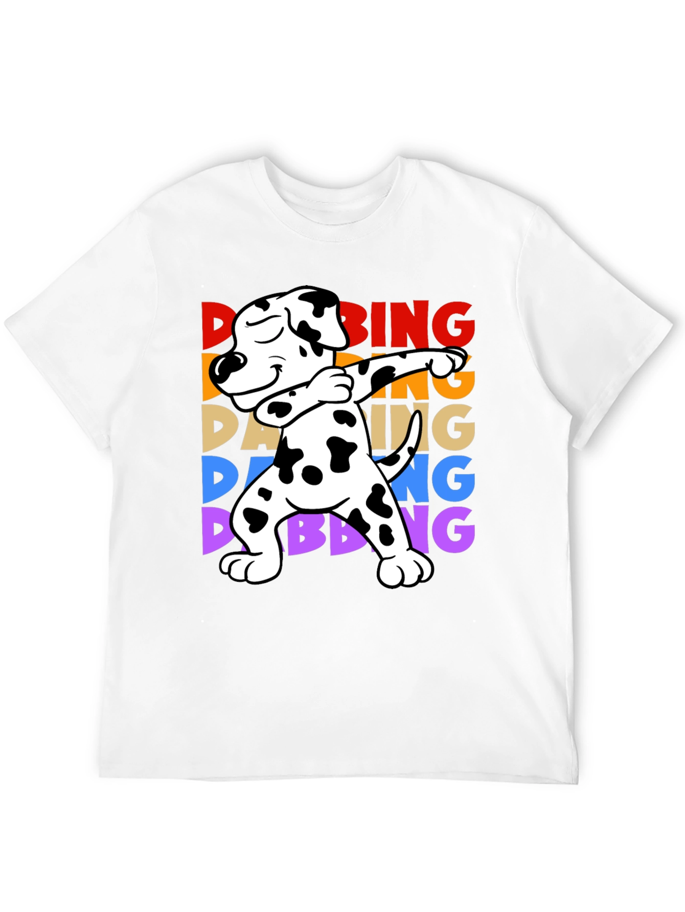 Camiseta Negra con Diseño de Perro Dálmata Dab