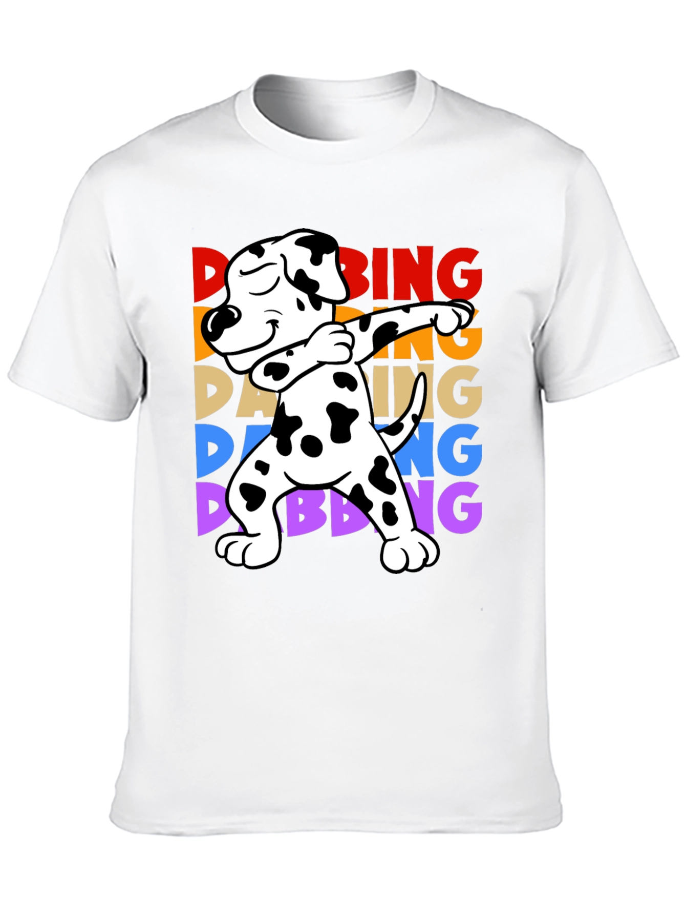 Camiseta Negra con Diseño de Perro Dálmata Dab