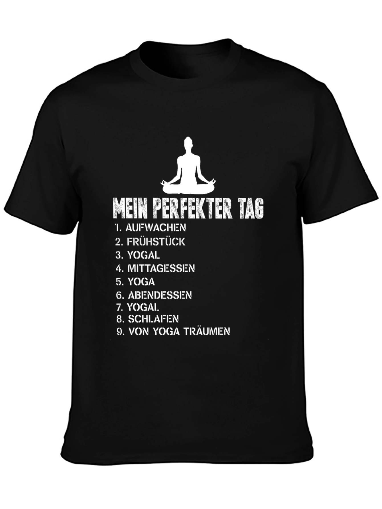 Camiseta Negra Mi Día Perfecto de Yoga