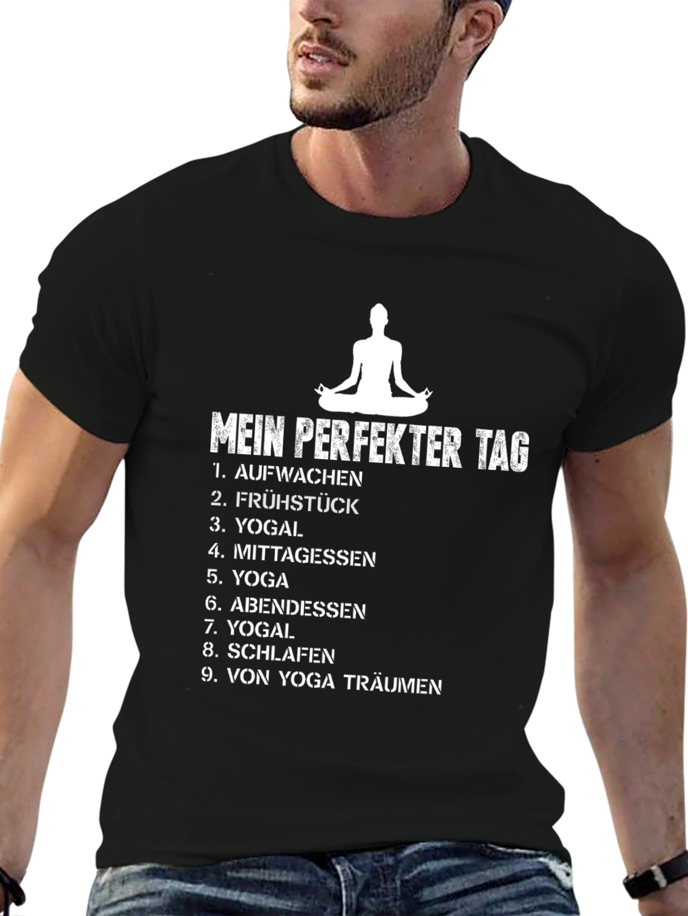 Camiseta Negra Mi Día Perfecto de Yoga