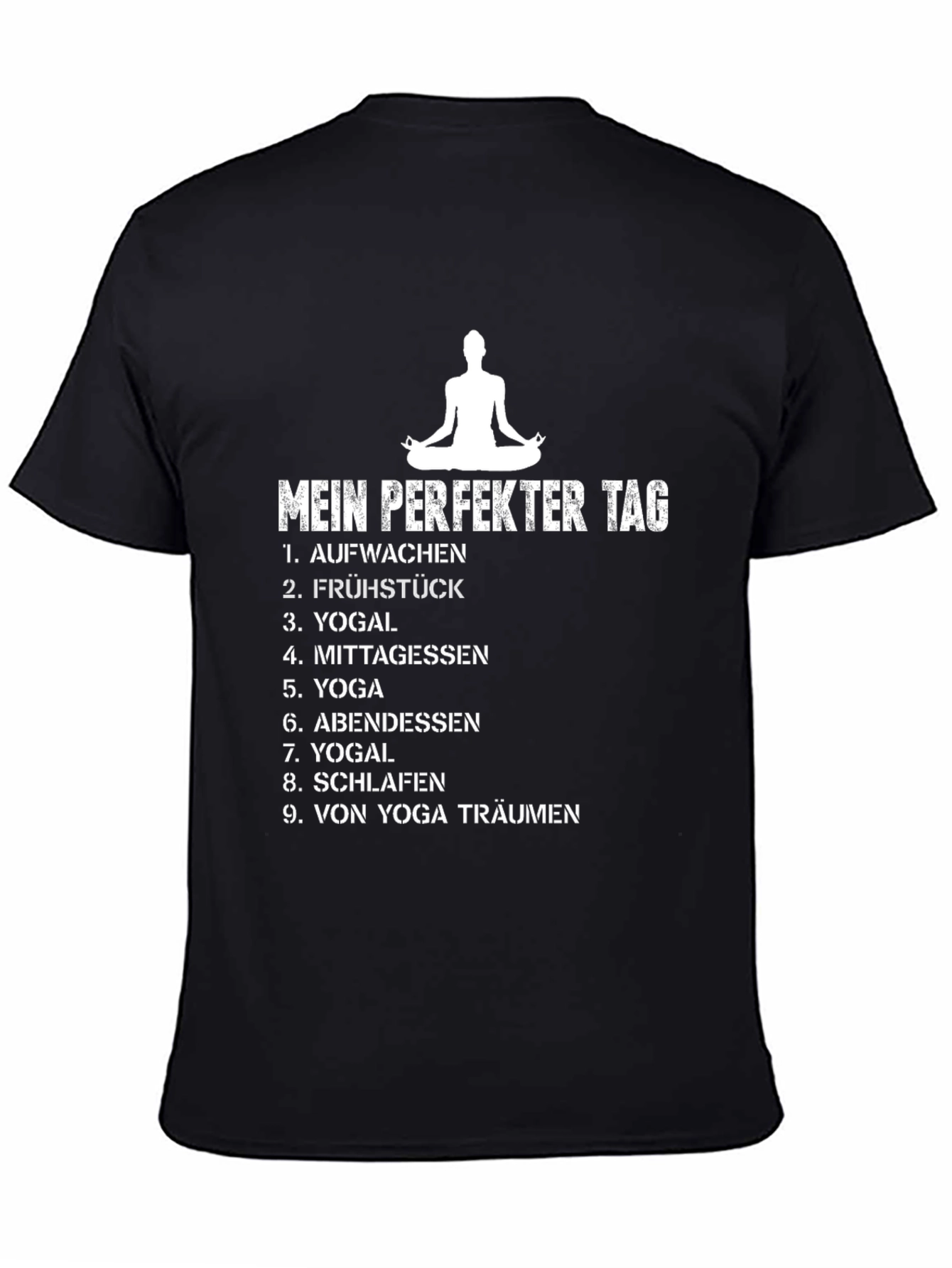 Camiseta Negra Mi Día Perfecto de Yoga