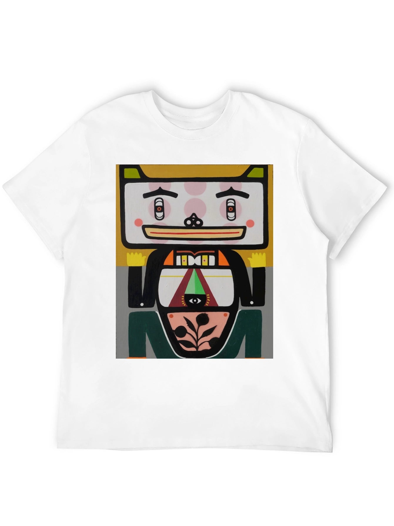 Camiseta Negra con Diseño Artístico Abstracto