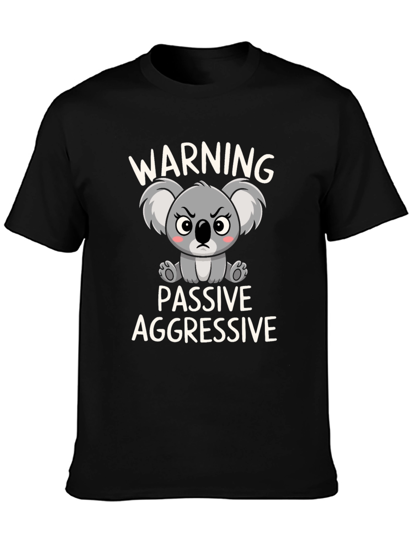 Camiseta Negra Koala Pasivo Agresivo