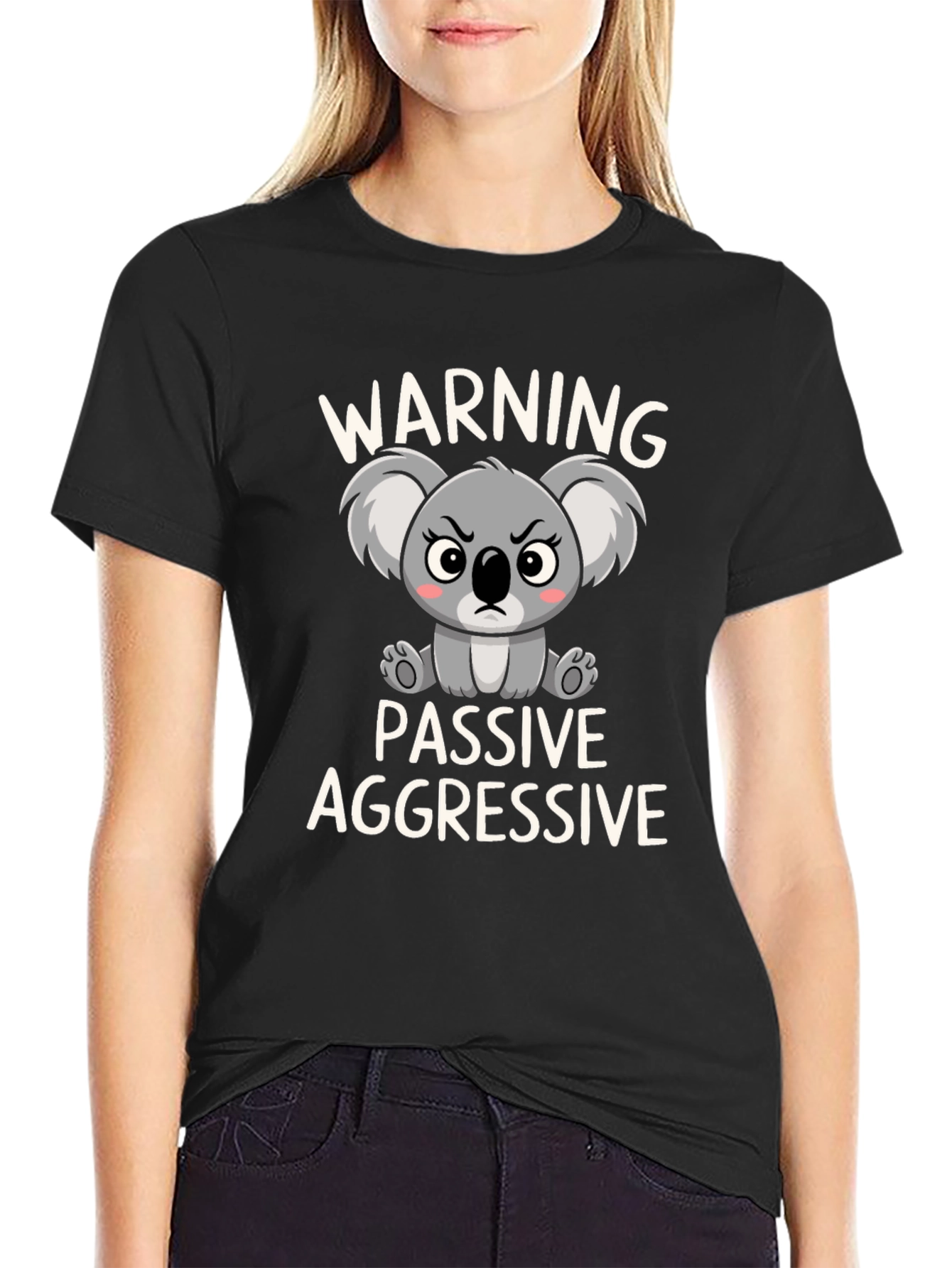 Camiseta Negra Koala Pasivo Agresivo