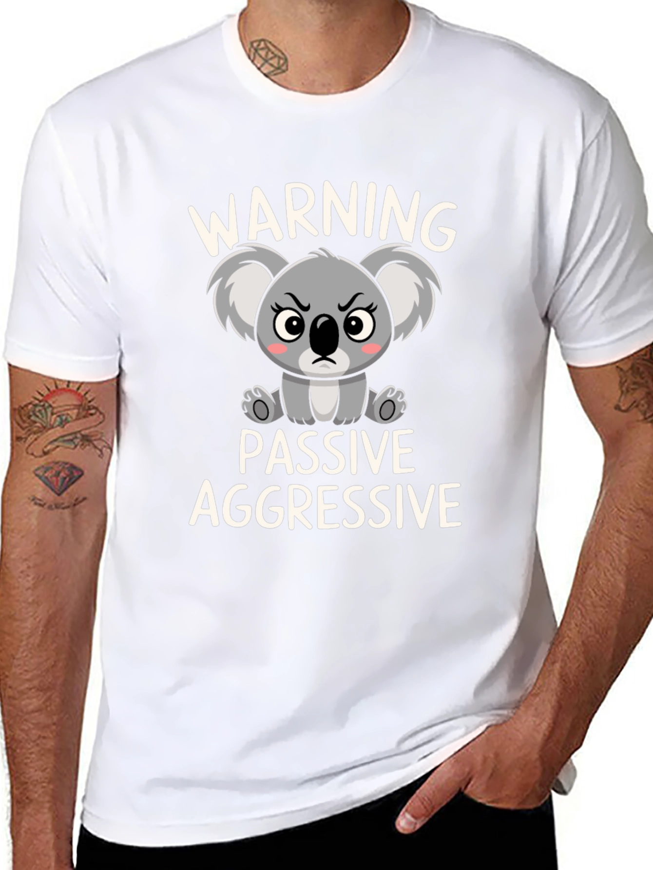 Camiseta Negra Koala Pasivo Agresivo