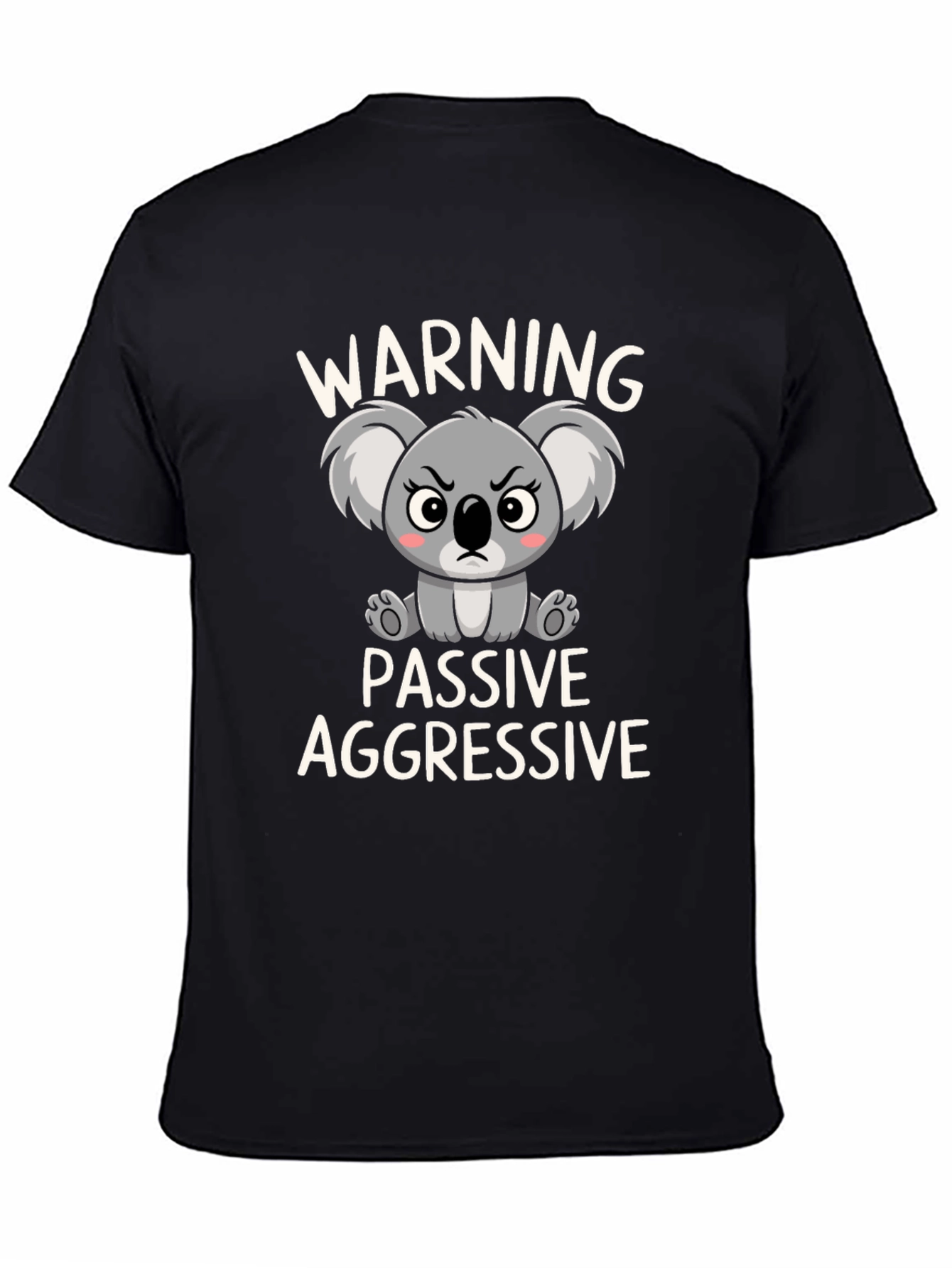 Camiseta Negra Koala Pasivo Agresivo