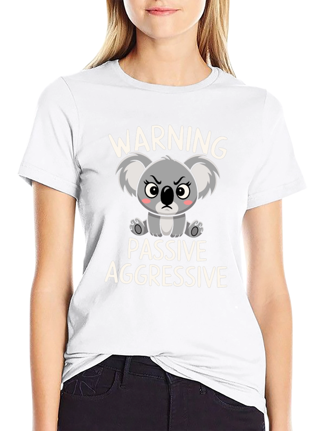 Camiseta Negra Koala Pasivo Agresivo