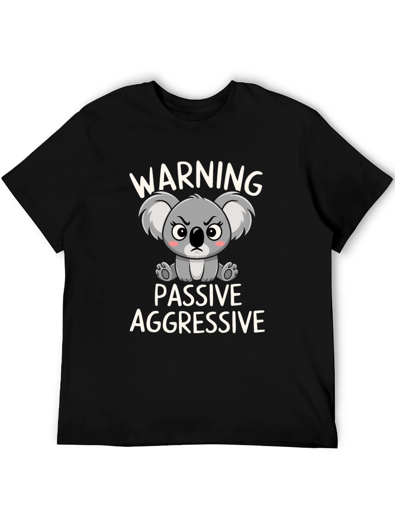 Camiseta Negra Koala Pasivo Agresivo