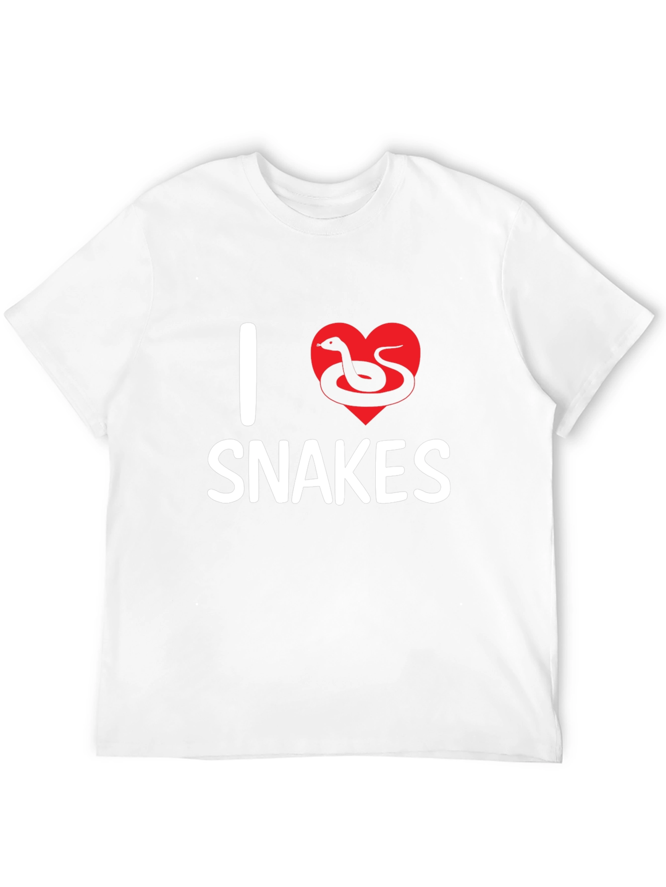 Camiseta Negra I Love Snakes Diseño Divertido
