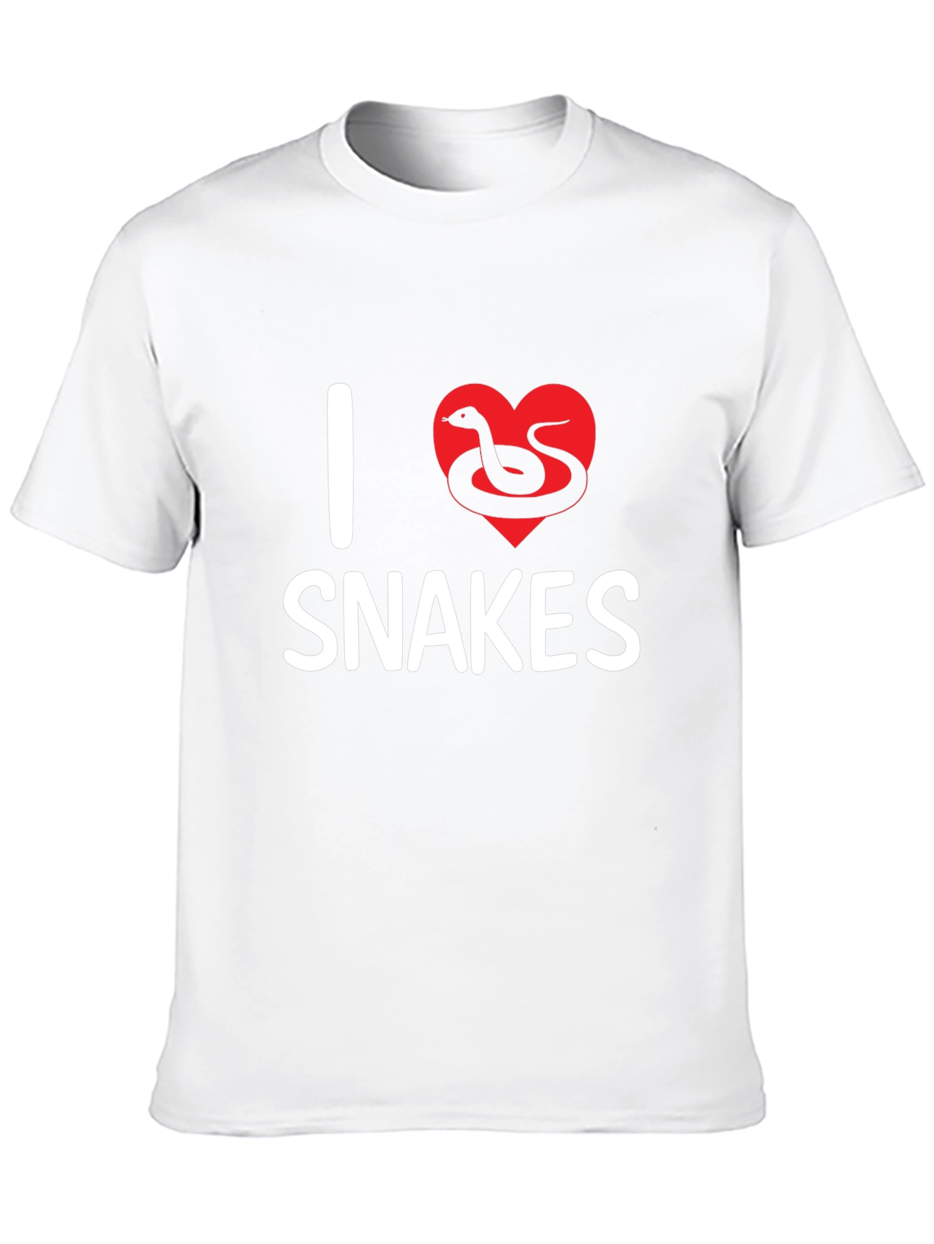 Camiseta Negra I Love Snakes Diseño Divertido
