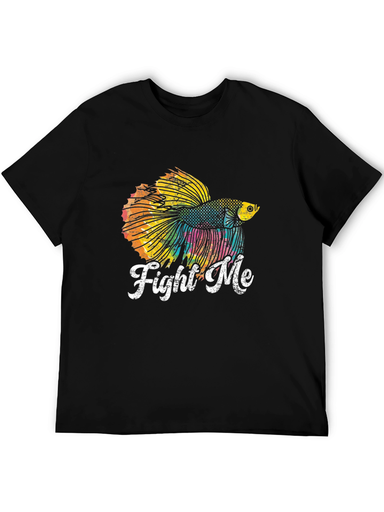 Camiseta Negra con Diseño de Pez Betta Fight Me