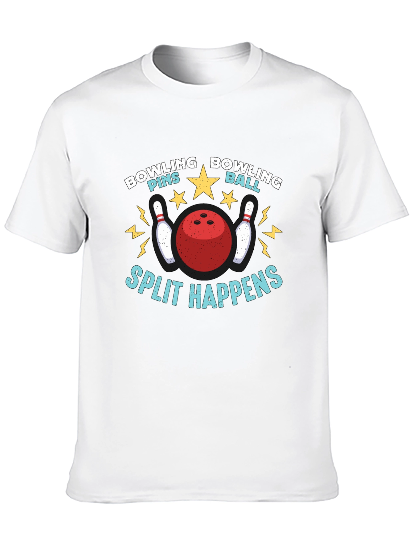Camiseta Negra Bolos Divertida Split Happens