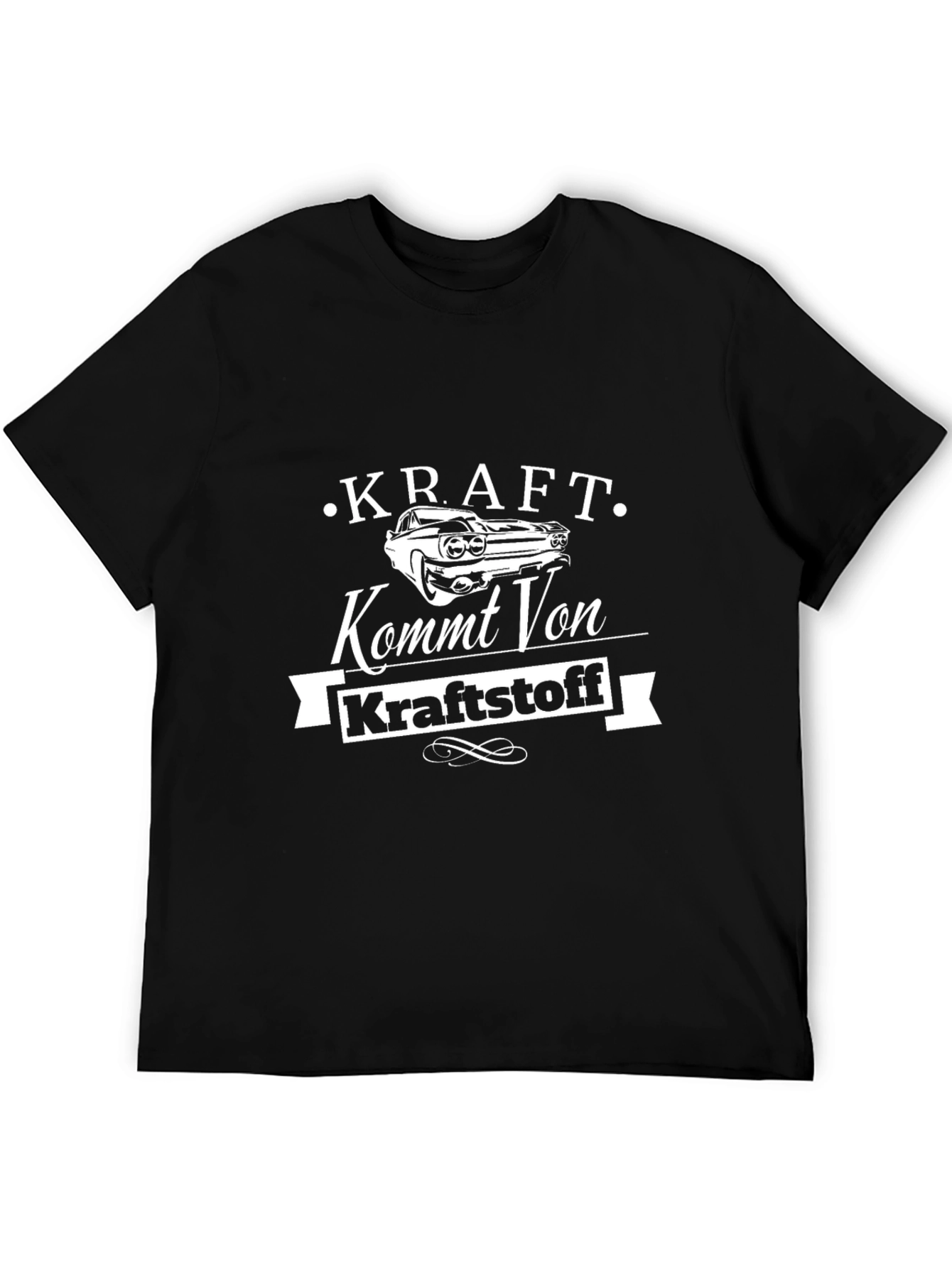 Camiseta Negra Hombre - Diseño Kraft Kommt Von Kraftstoff