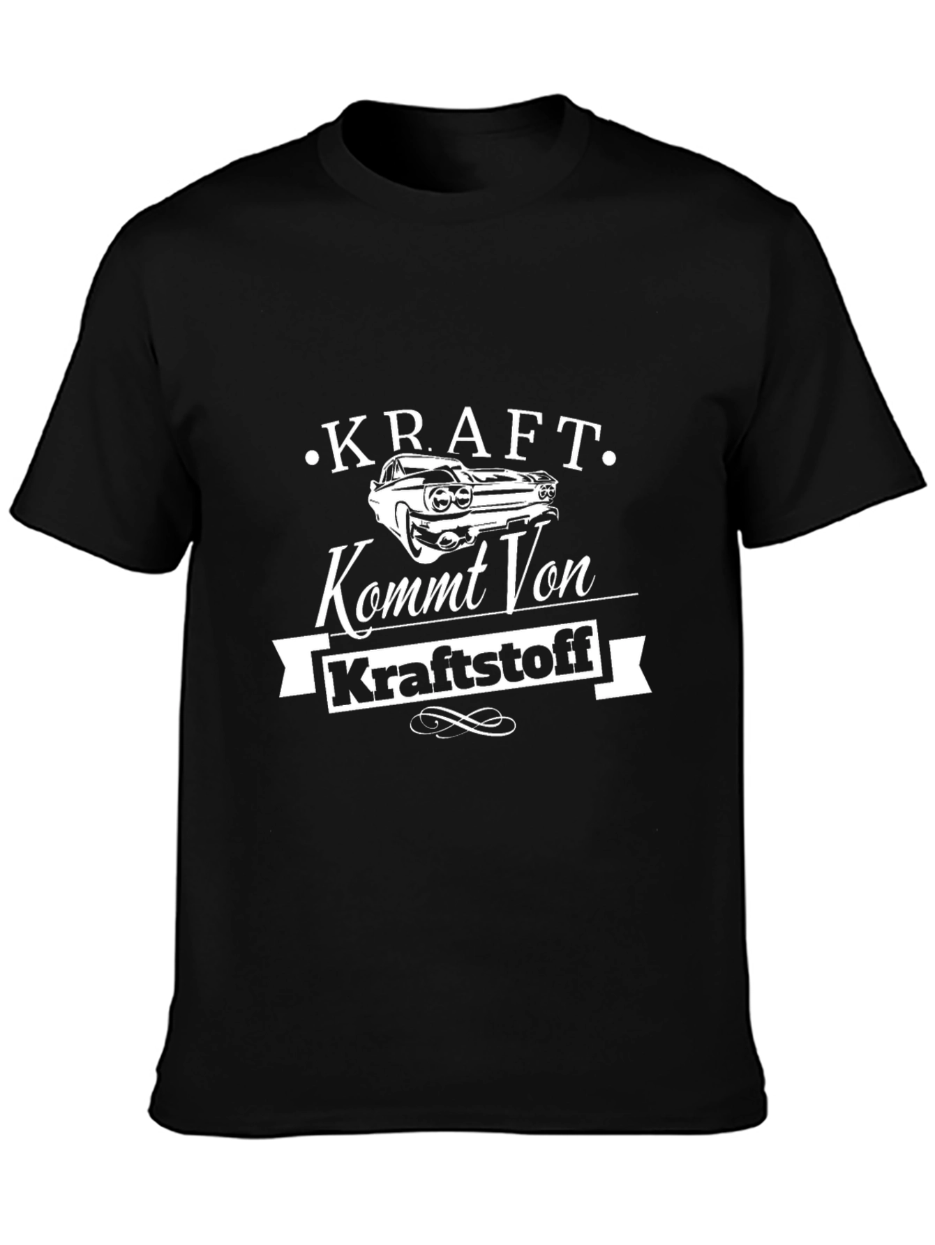 Camiseta Negra Hombre - Diseño Kraft Kommt Von Kraftstoff